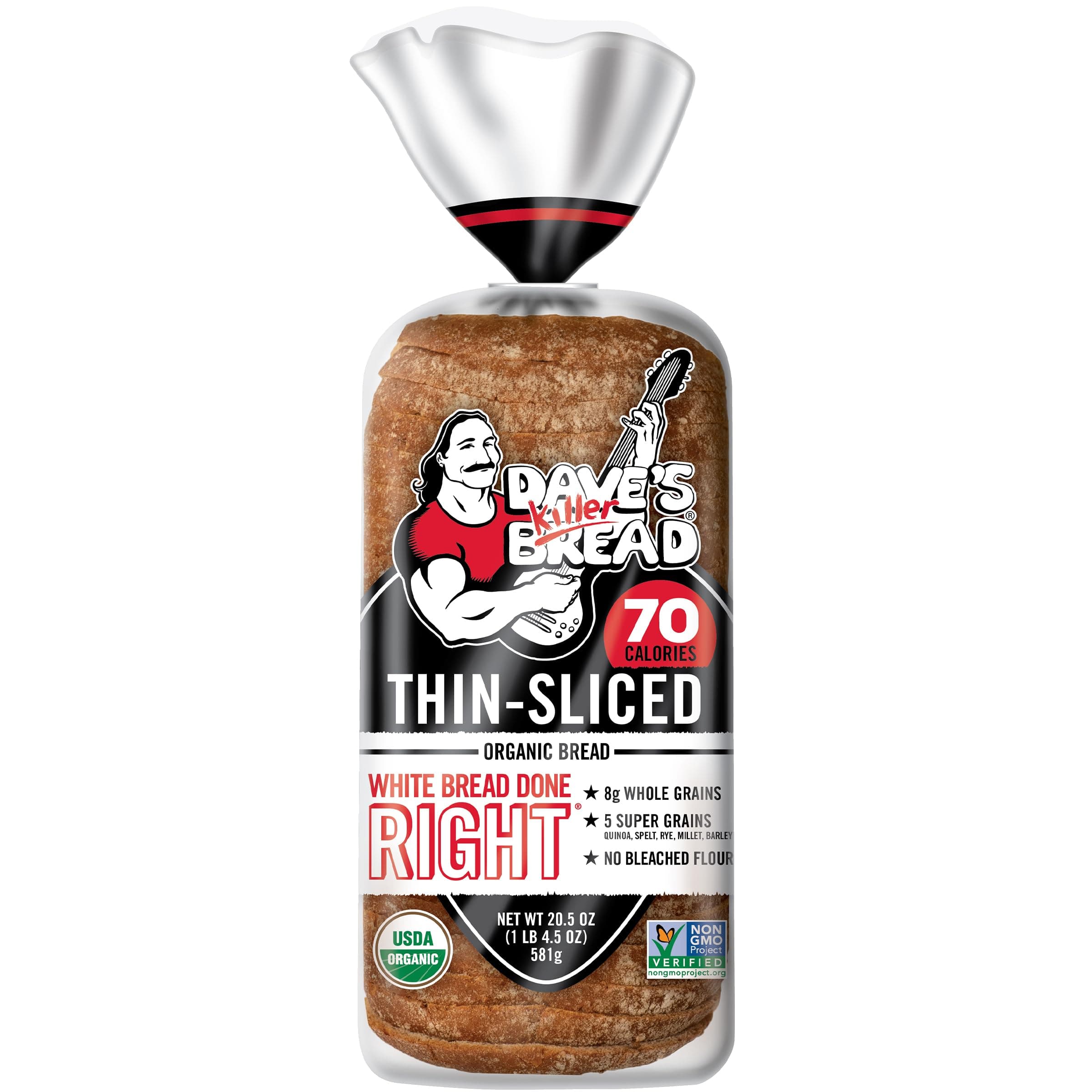 Dave's Killer Bread White Bread Done Right Thin-Sliced, Organic White Bread, 20.5 oz Loaf thumbnail 2