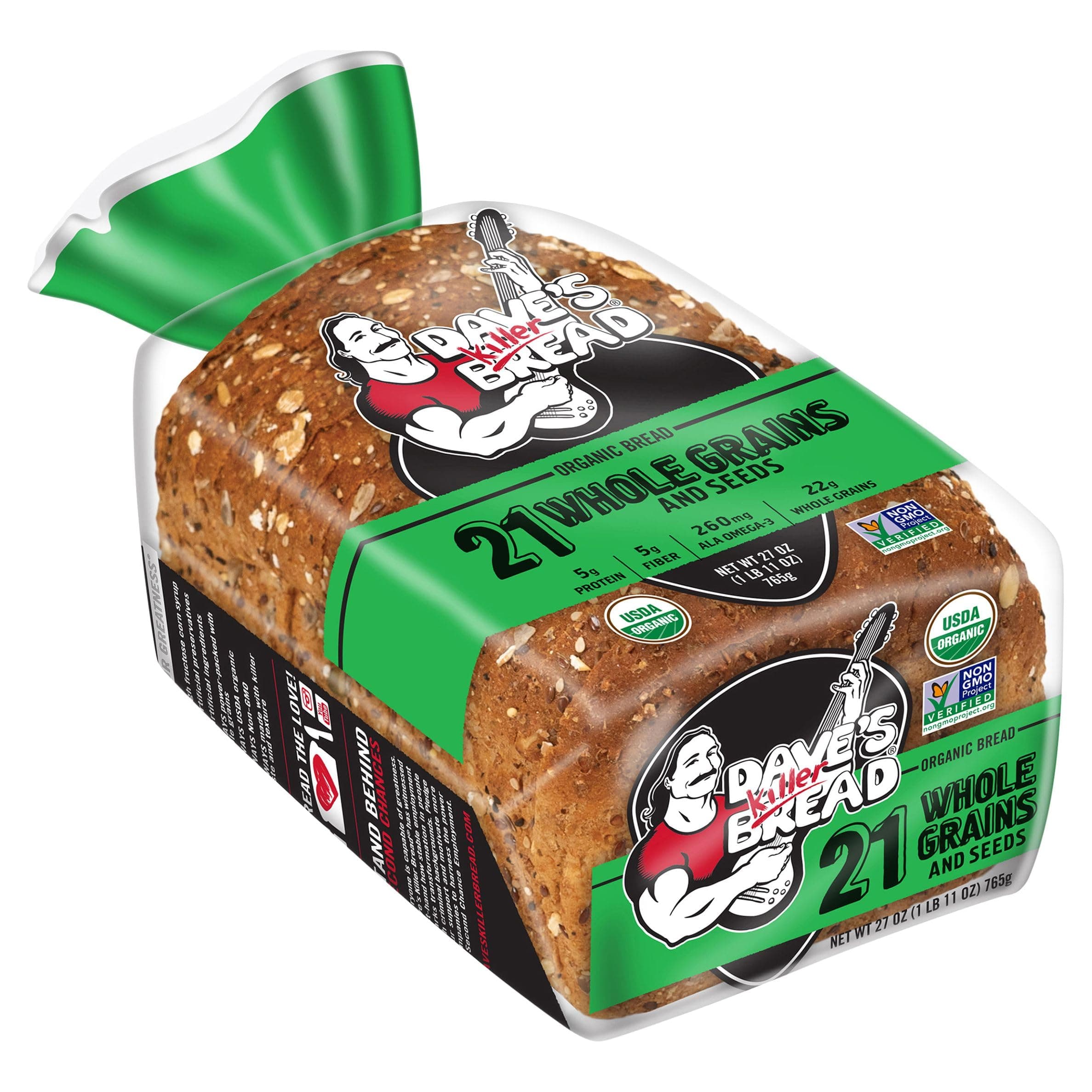 Organic Bread 21 Whole Grains & Seeds, 27 oz. (Pack of 2 Loaves) thumbnail 2