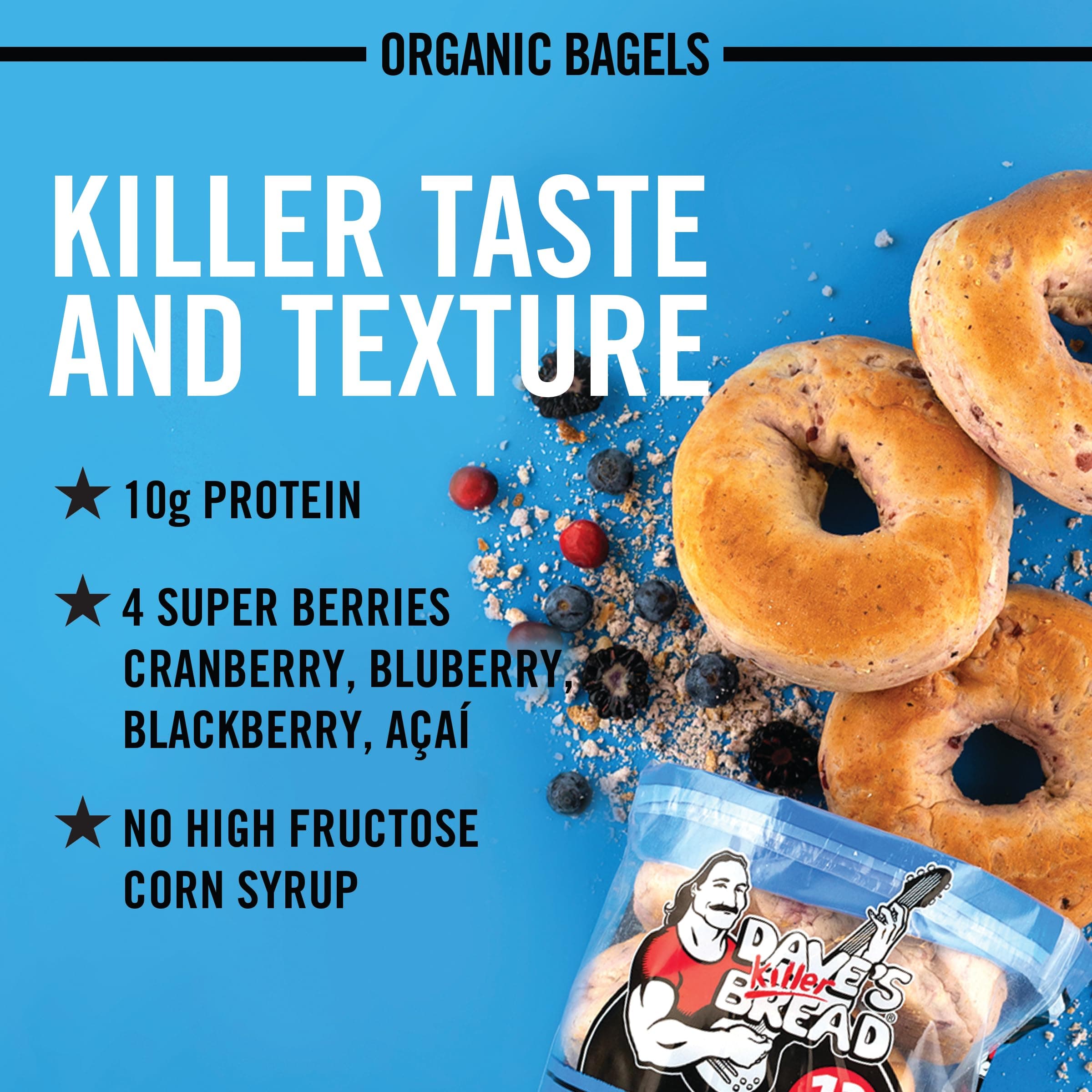 Dave’s Killer Bread® Boomin’ Berry® Bagels, Cranberry, Blueberry, Blackberry and Acai Bagels, 5 Count thumbnail 6