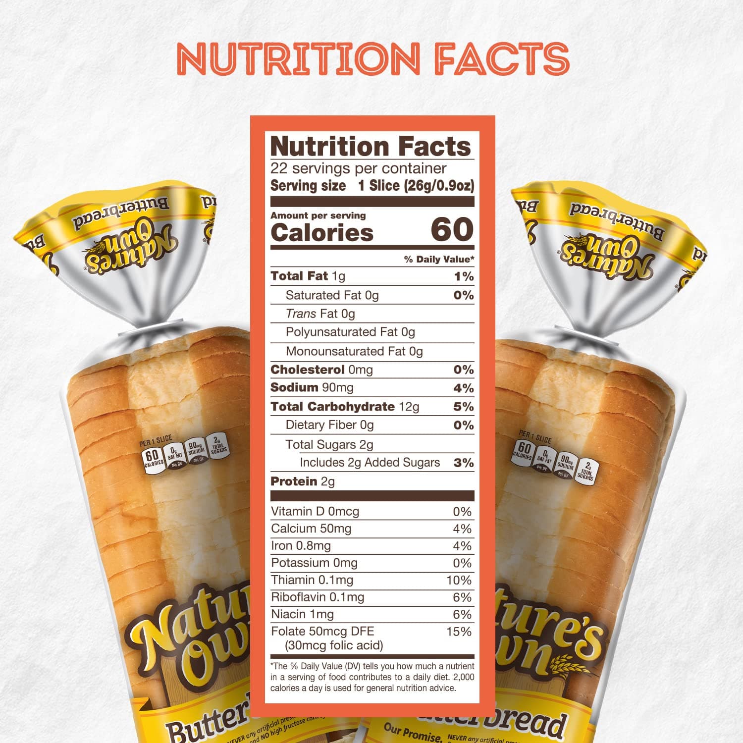 Nature's Own Butterbread, Sliced White Bread, 20 oz Loaf thumbnail 3