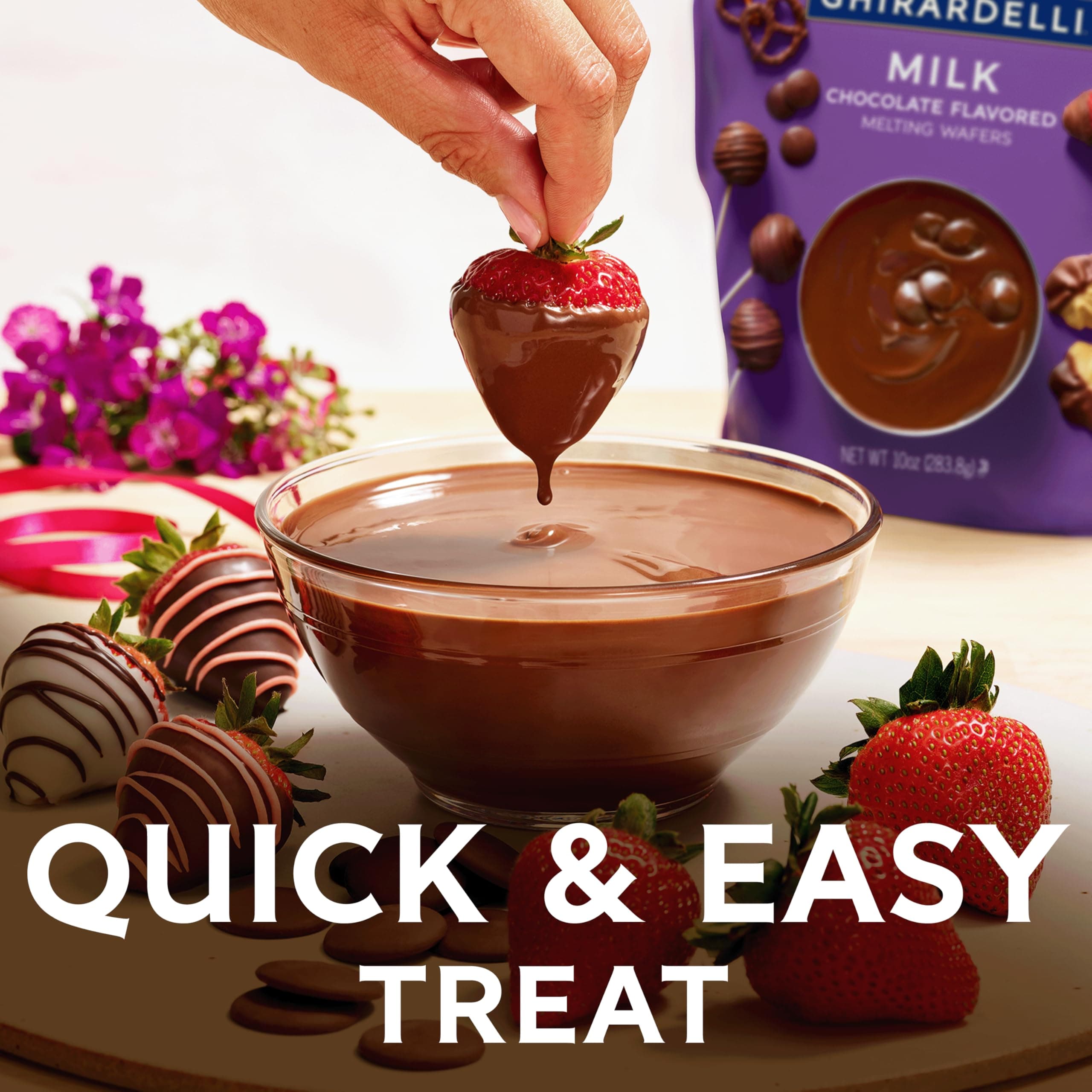 GHIRARDELLI Milk Chocolate Flavored Melting Wafers, 16 oz Bag – Easy Melt Candy Coating for Baking, Dipping and Dessert Decorating thumbnail 8