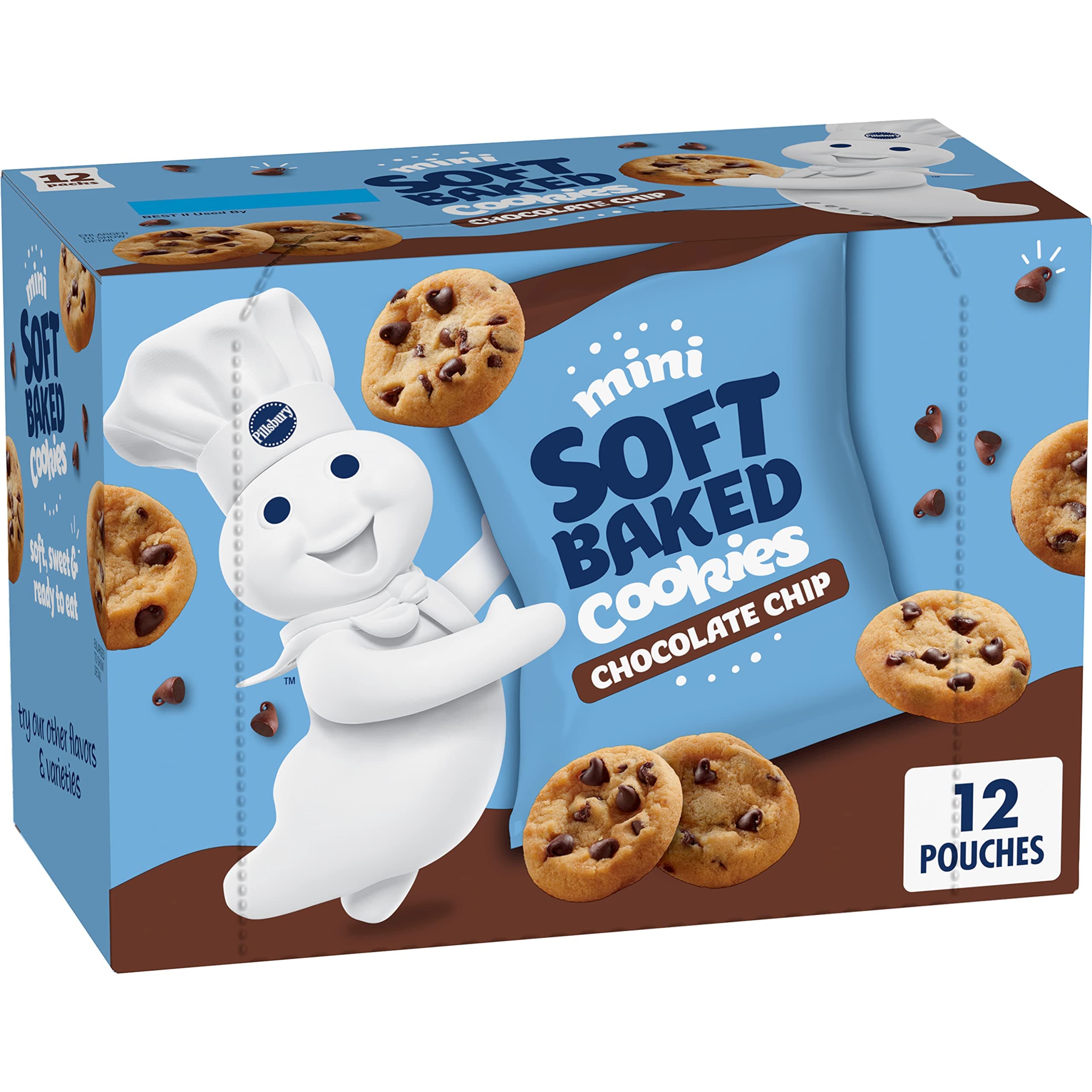 Pillsbury Mini Soft Baked Cookies, Chocolate Chip, Snack Bags, 12 ct thumbnail 2