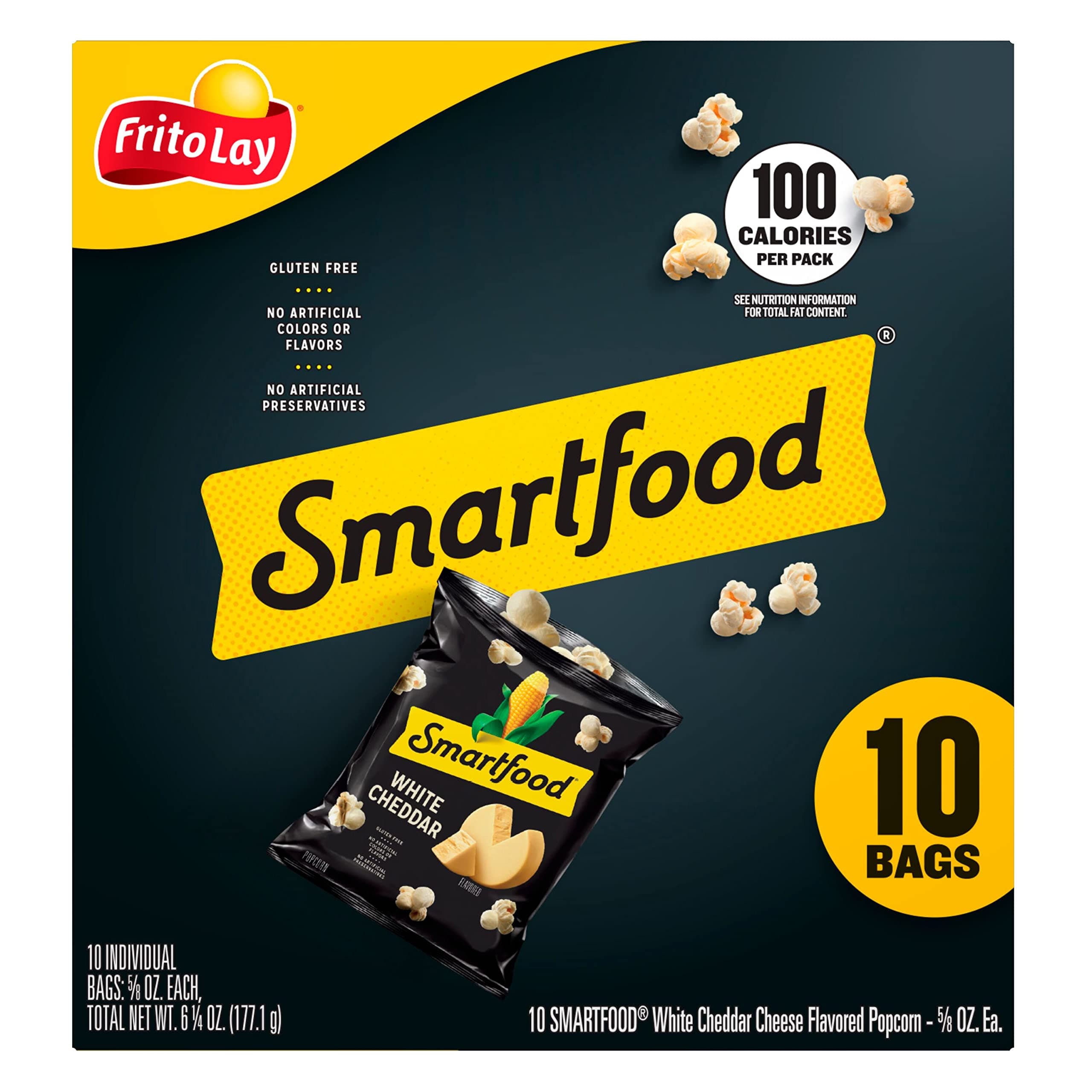 Frito-Lay Smartfood Popcorn White Cheddar, 0.625 Ounce, 10 Ct thumbnail 4