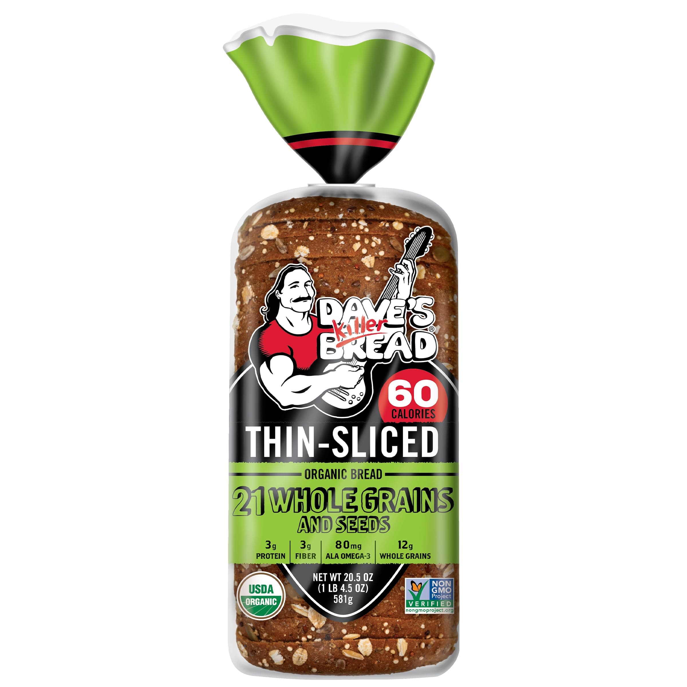 Dave's Killer Bread 21 Whole Grains & Seeds Thin-Sliced, Whole Grain Organic Bread, 20.5 oz Loaf thumbnail 2