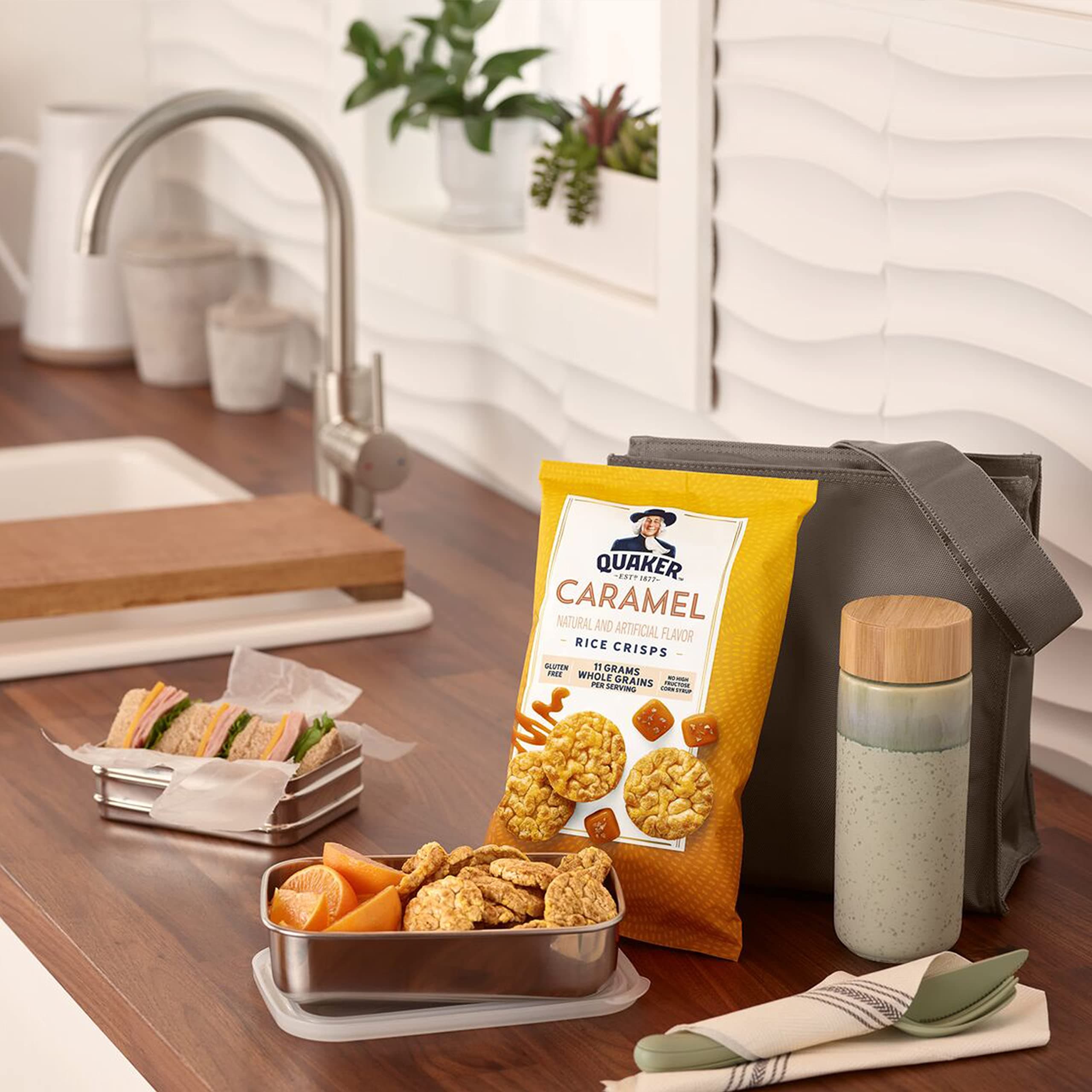 Quaker Rice Crisps, Gluten Free, 4 Flavor Sweet and Savory Variety Mix, Single Serve, 30 count thumbnail 5