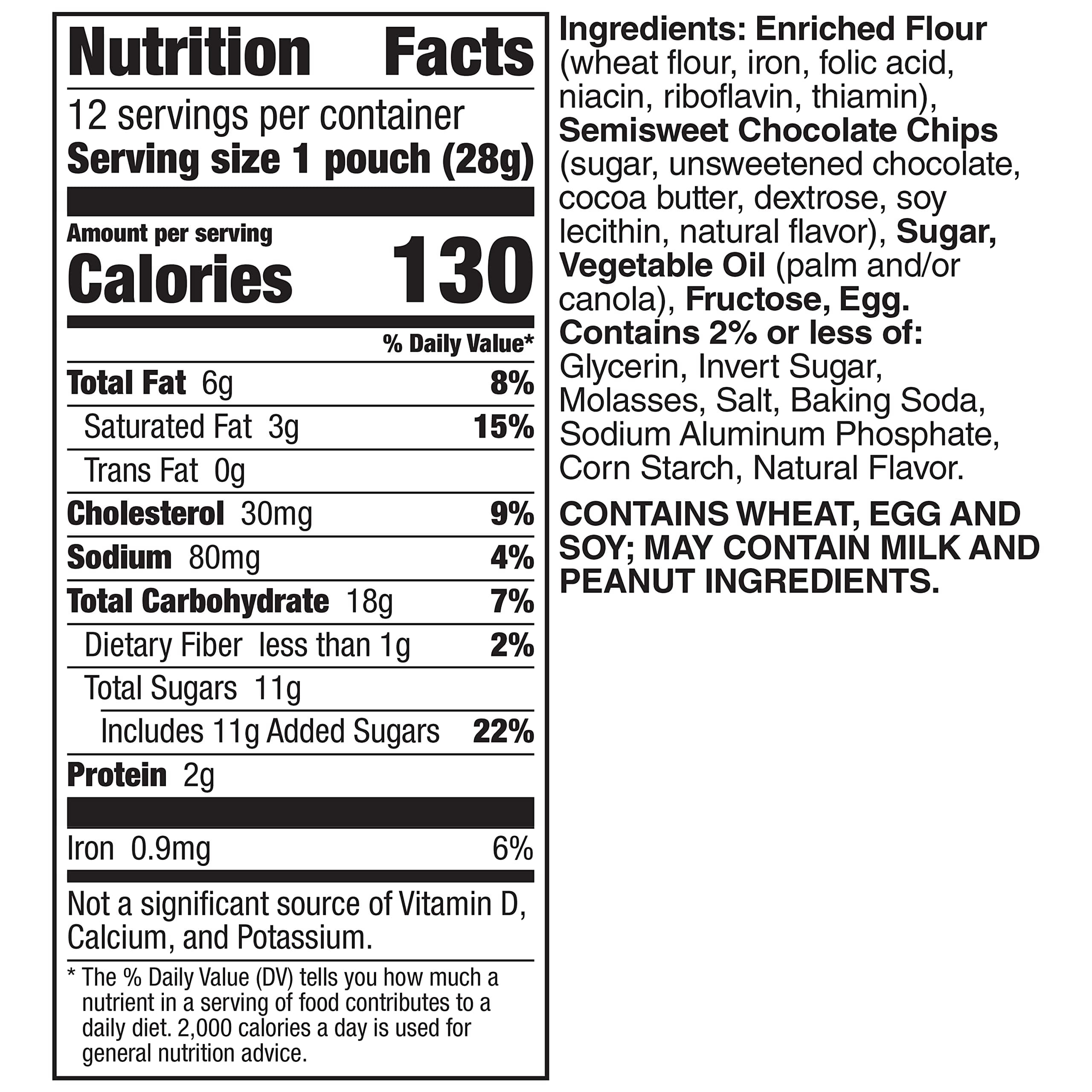 Pillsbury Mini Soft Baked Cookies, Chocolate Chip, Snack Bags, 12 ct thumbnail 3