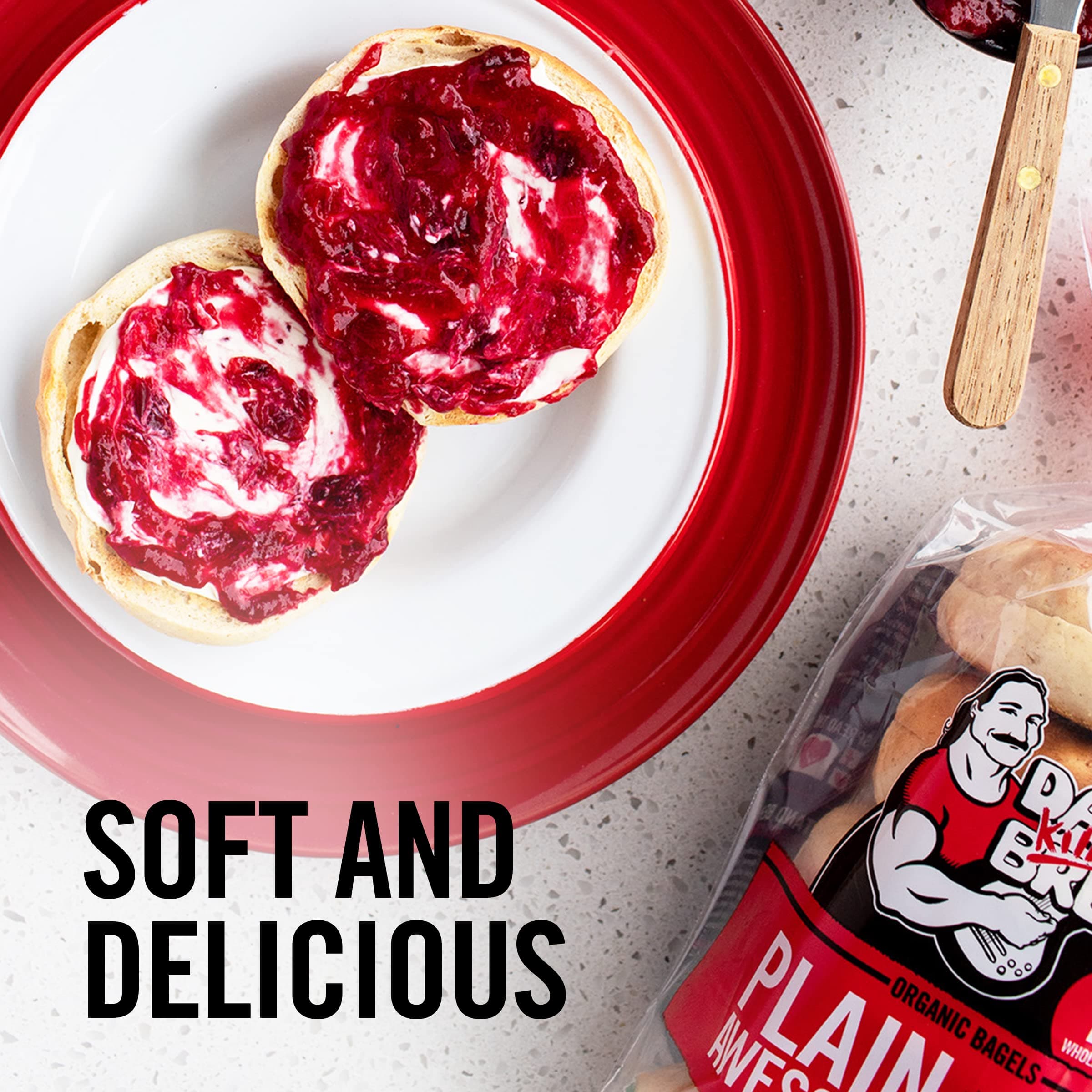 Dave's Killer Bread Plain Awesome Bagels, Organic Bagels, 15g Whole Grains per Bagel, 5 Count thumbnail 5