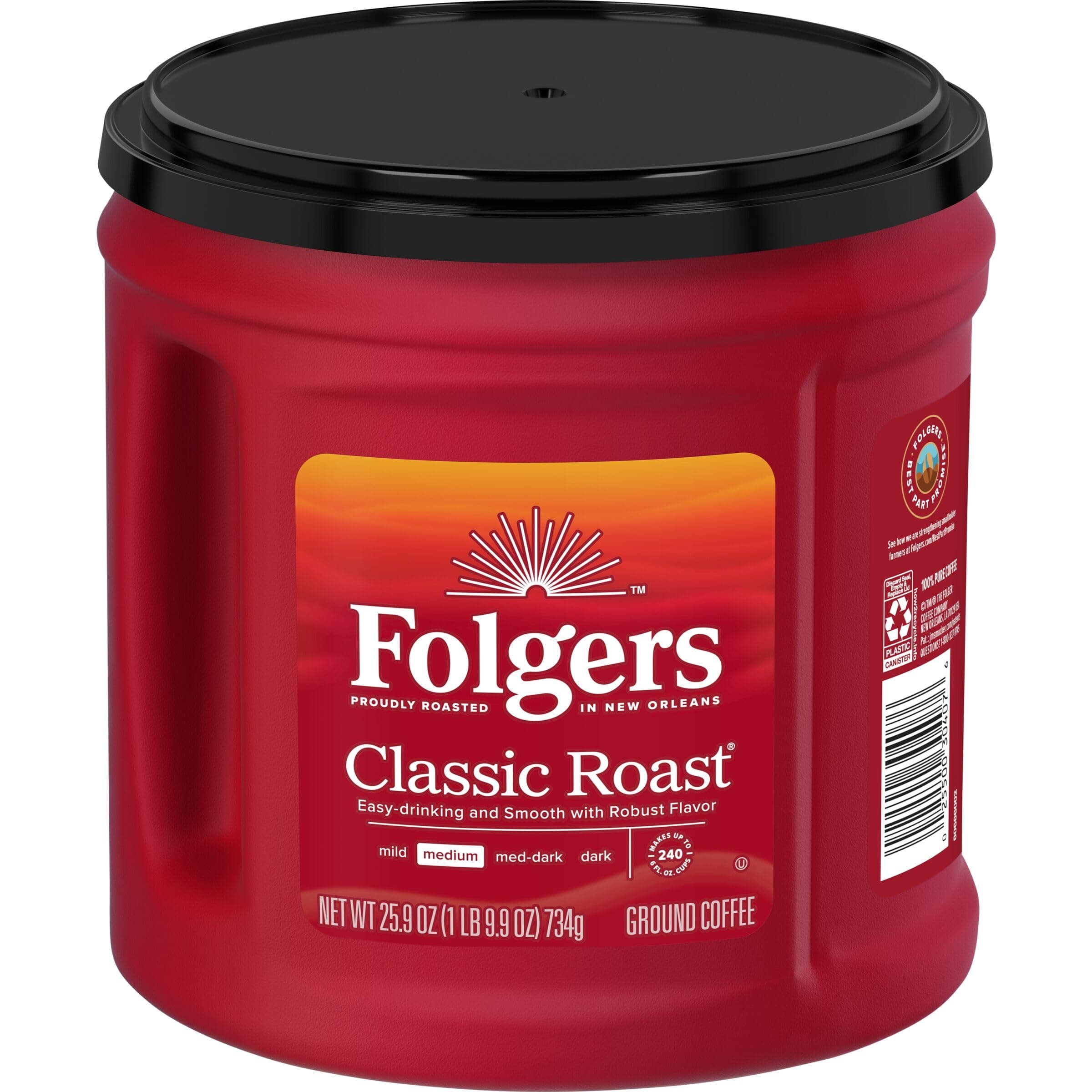 Folgers Classic Roast Ground Coffee, Medium Roast, 25.9 Oz. Canister thumbnail 9