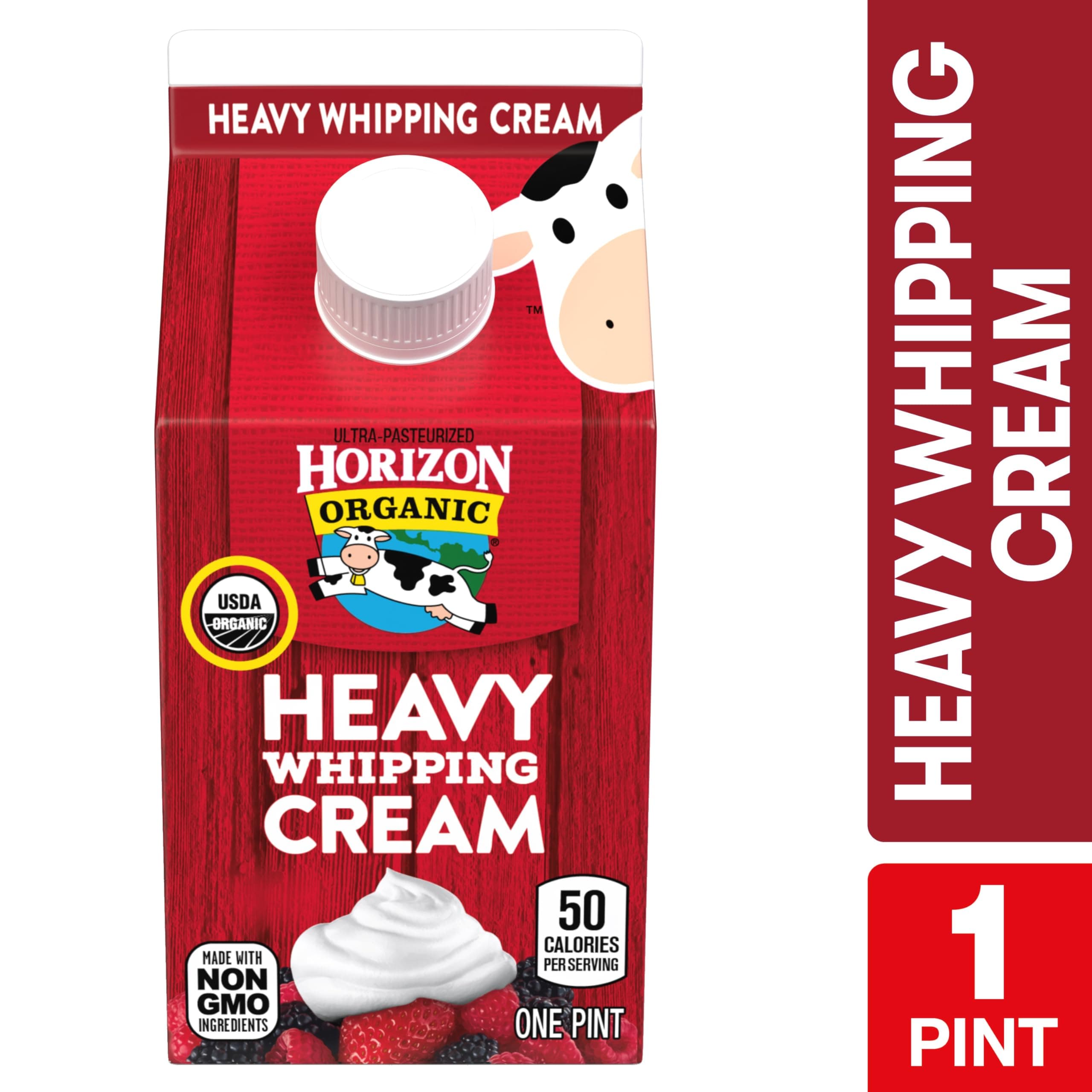 Horizon Organic Heavy Whipping Cream, Great for Making Organic Whipped Cream Topping and Cold Foam for Coffee, 16 fl oz Pint Carton​ thumbnail 4