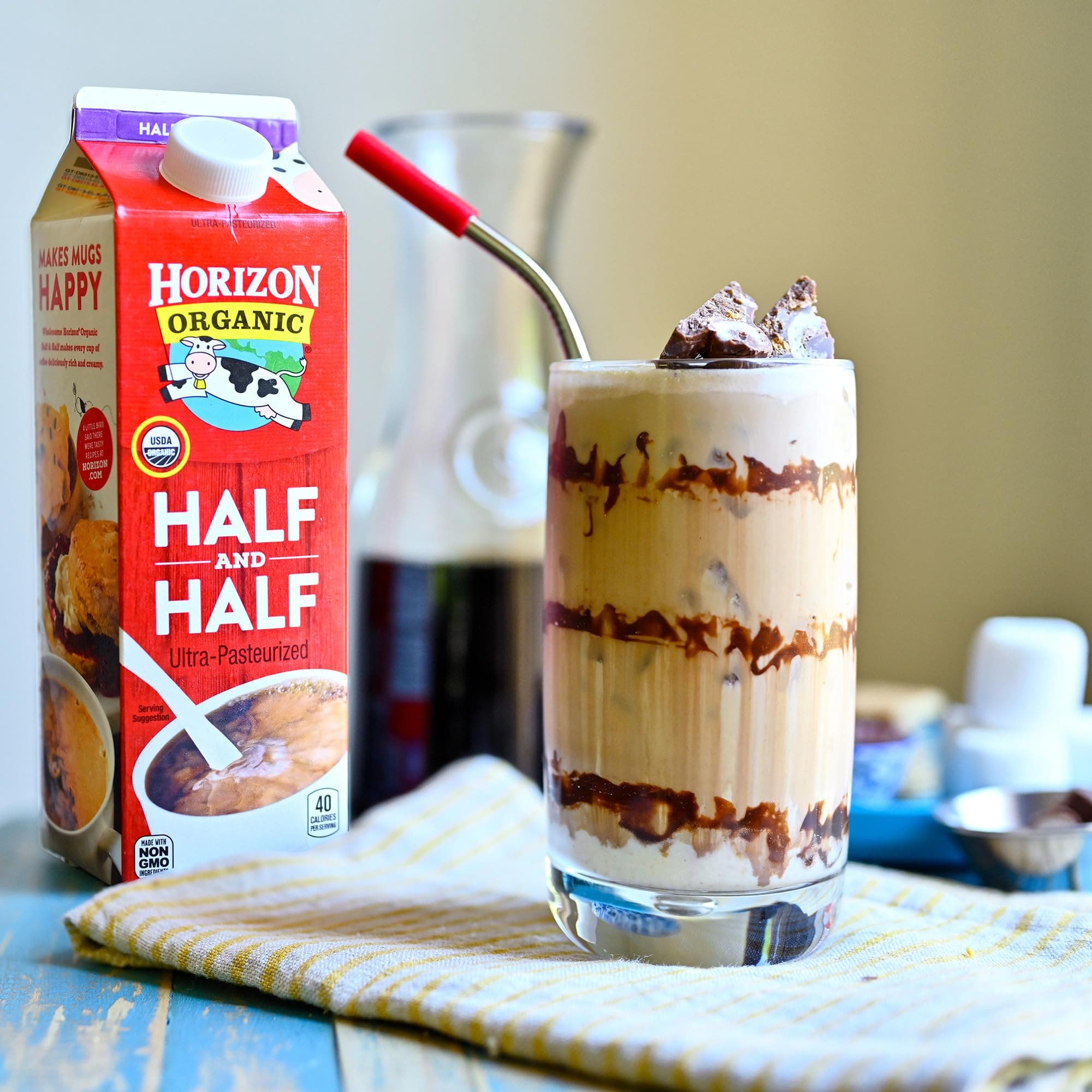Horizon Organic Half and Half, Ultra Pasteurized Milk and Cream, Great as a Coffee Creamer and for Cooking and Baking, 16 fl oz Pint Carton​ thumbnail 3