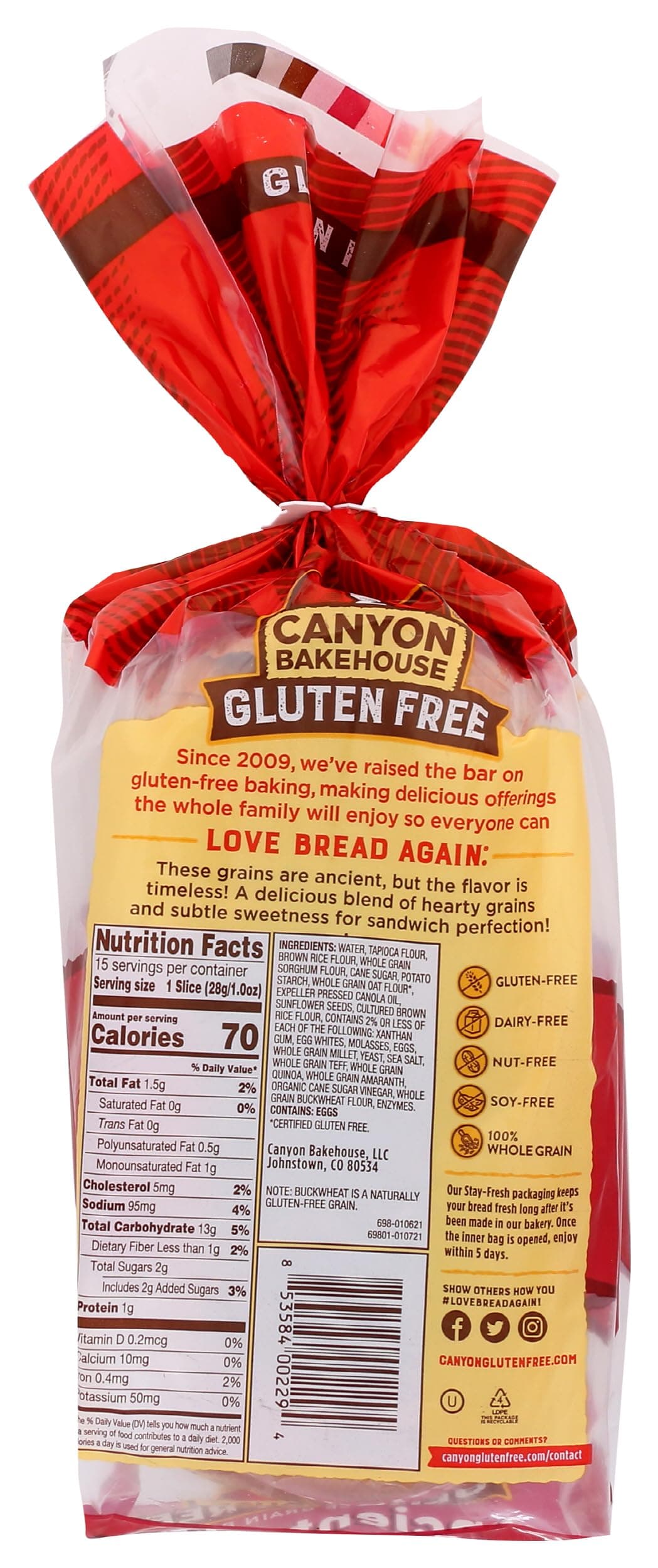 Canyon Bakehouse Ancient Grain Bread, 15 Oz thumbnail 3