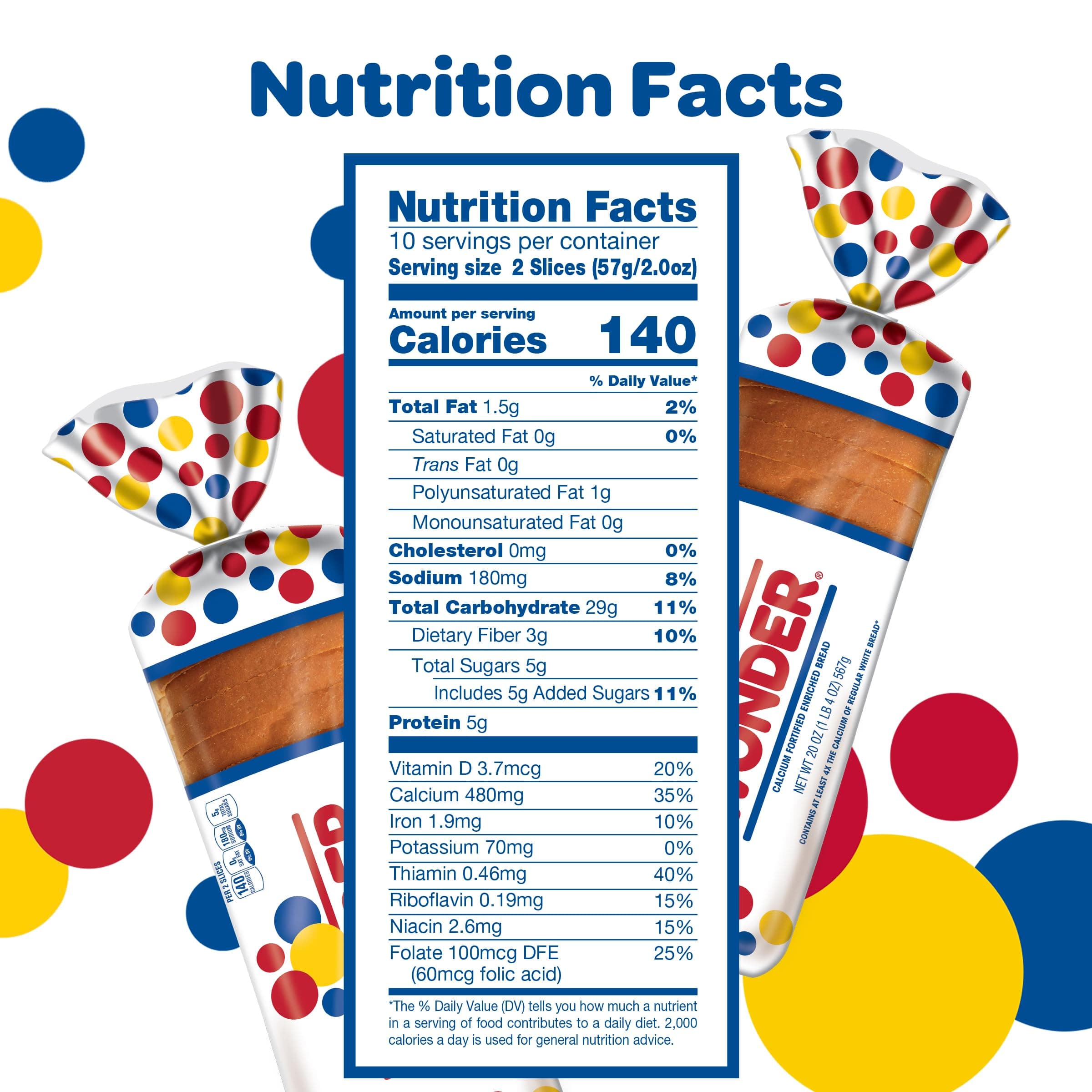 Wonder Bread Classic White Sandwich Bread, Sliced White Bread, 20 Oz Loaf thumbnail 3