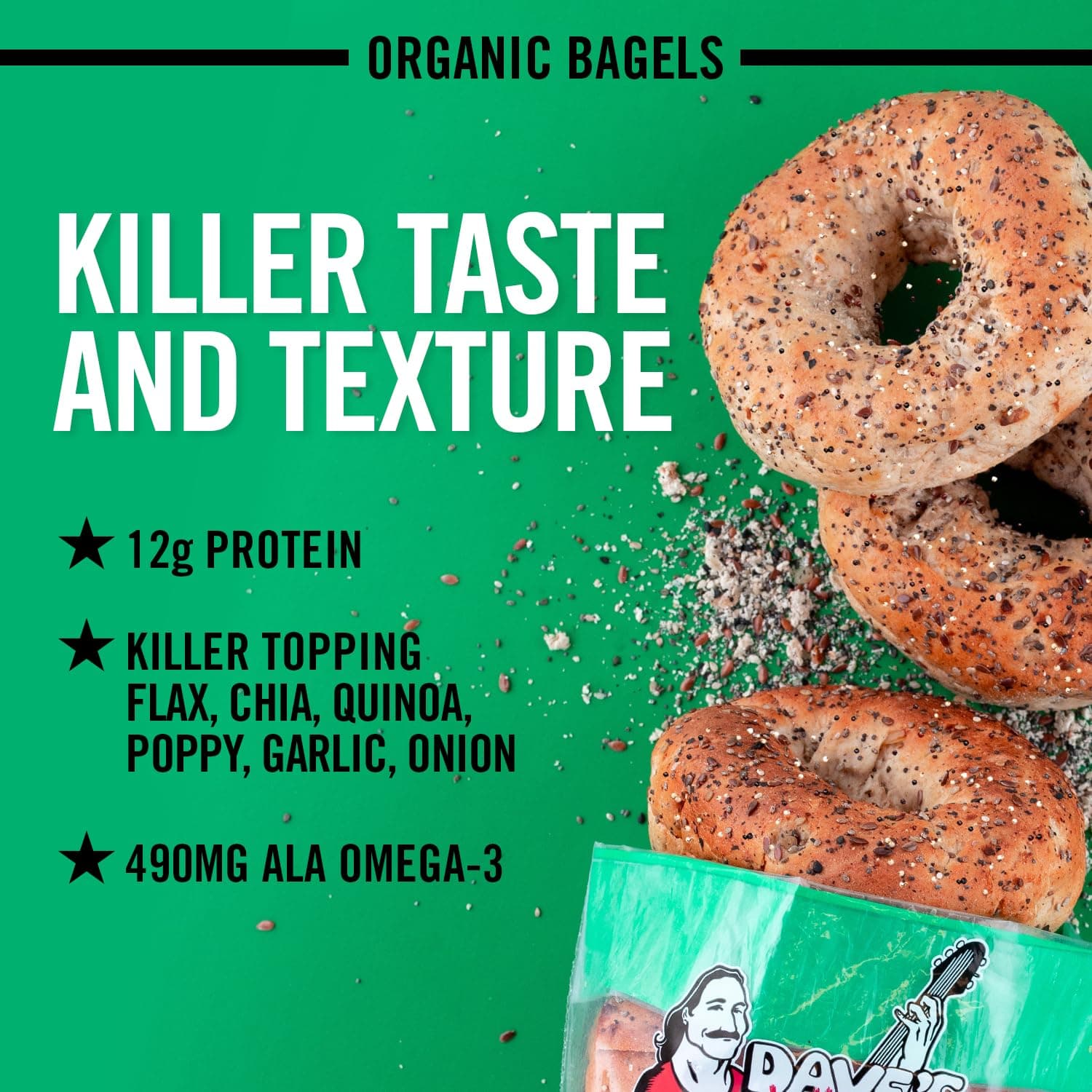 Dave's Killer Bread Epic Everything Bagels, Organic Bagels, 26g Whole Grains per Bagel, 5 Count thumbnail 5