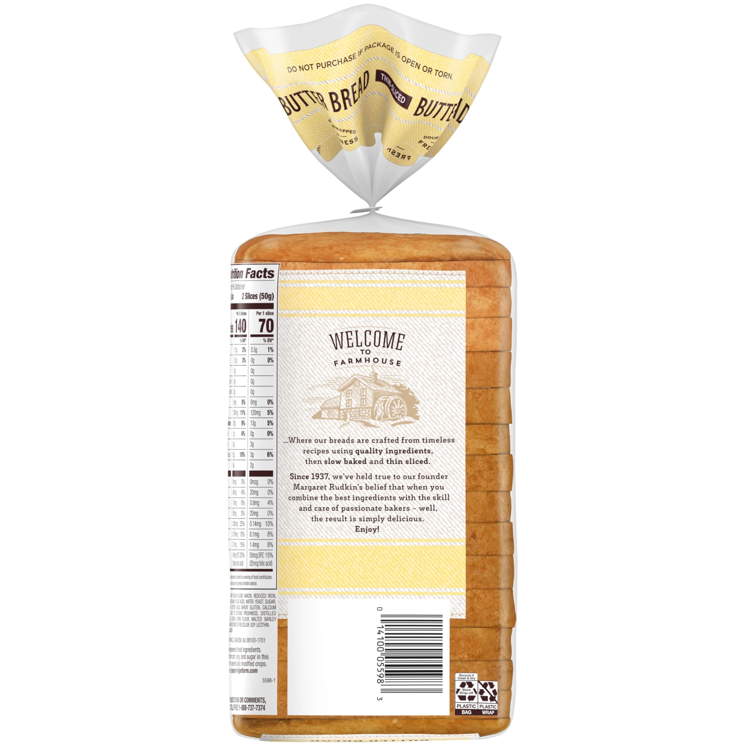Pepperidge Farm Farmhouse Thin-Sliced Butter Bread, 14 Oz Bag thumbnail 4
