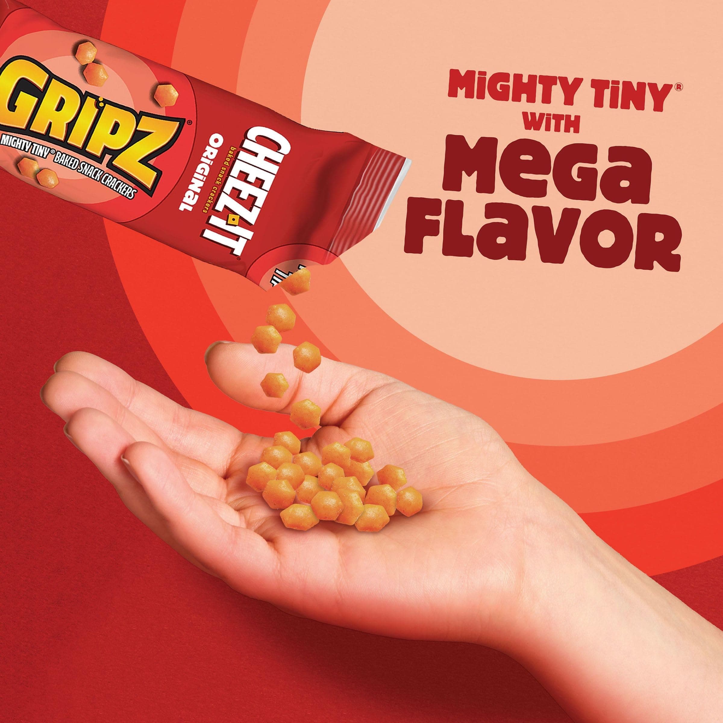 Gripz Mini Cheese Crackers, Kids Snacks, Baked Snack Crackers, Cheez-It Original, 10.8oz Box (12 Pouches) thumbnail 5