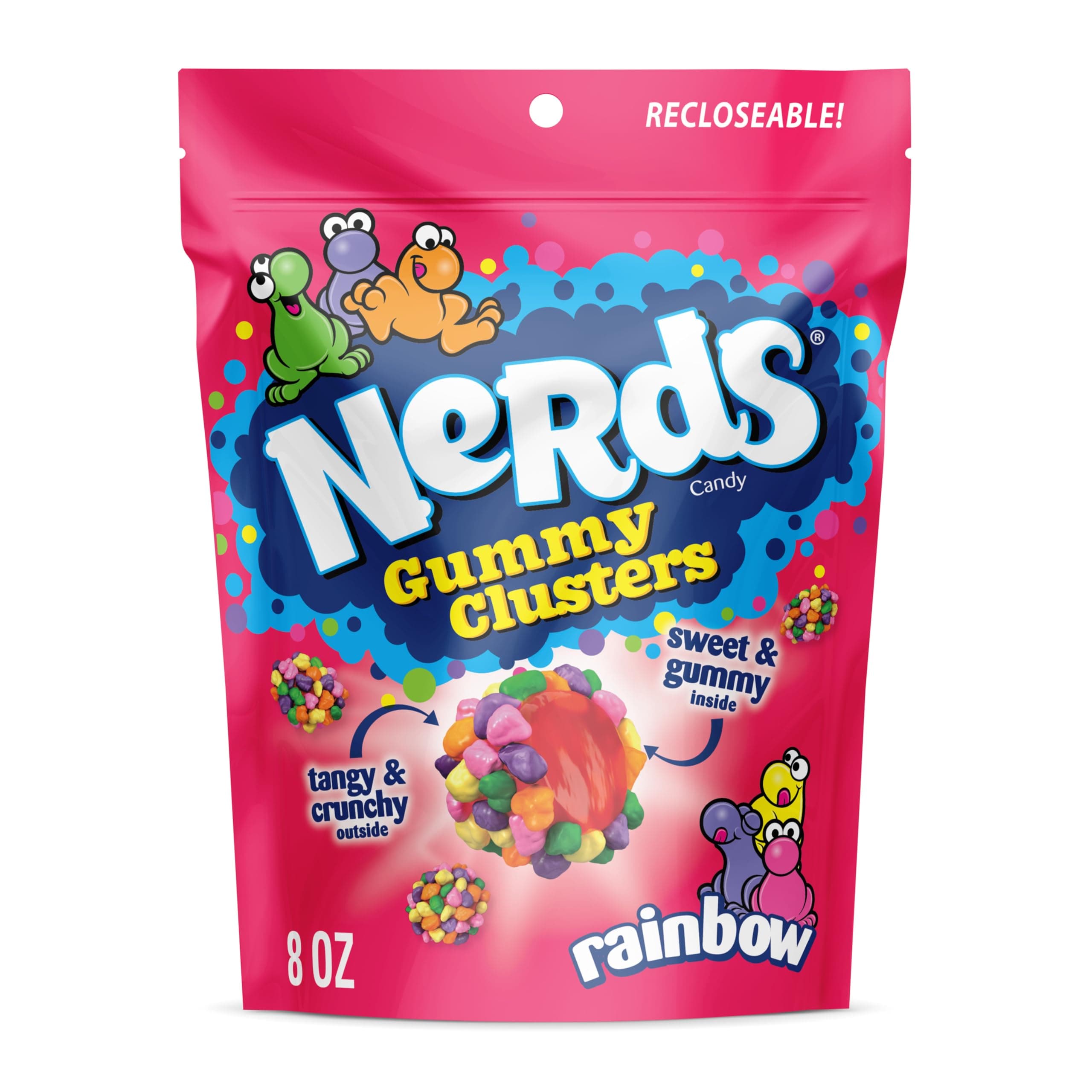 Nerds Gummy Clusters Candy, Rainbow, Crunchy And Gummy, 8 Oz thumbnail 2
