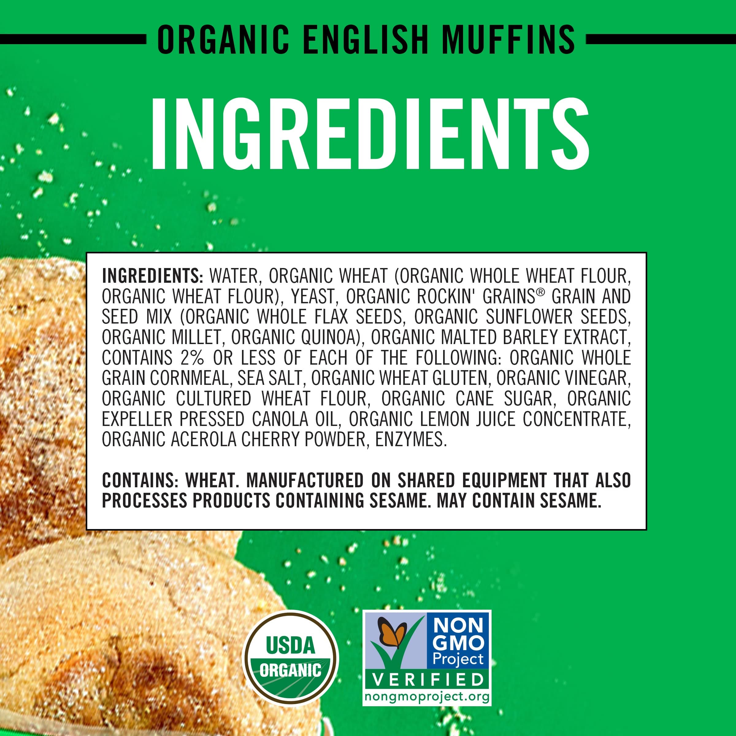 Dave's Killer Bread Rockin' Grains English Muffins, Organic Whole Grain English Muffins, 6 Count thumbnail 4