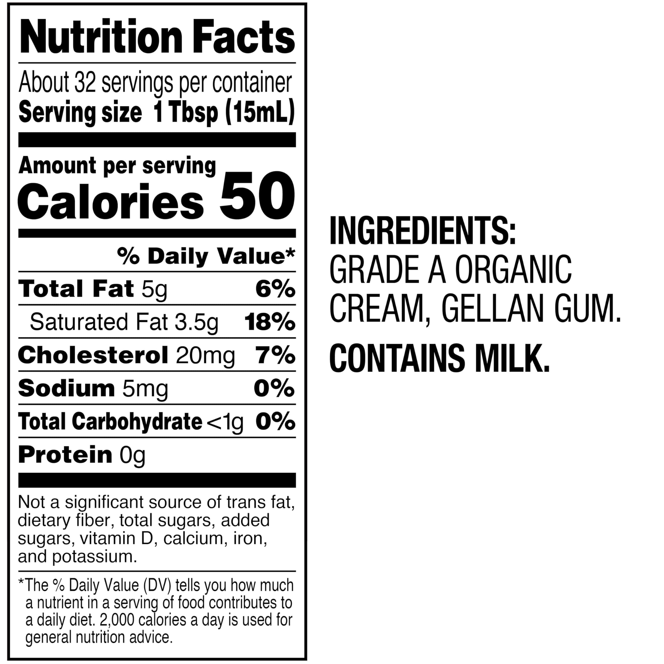 Horizon Organic Heavy Whipping Cream, Great for Making Organic Whipped Cream Topping and Cold Foam for Coffee, 16 fl oz Pint Carton​ thumbnail 2