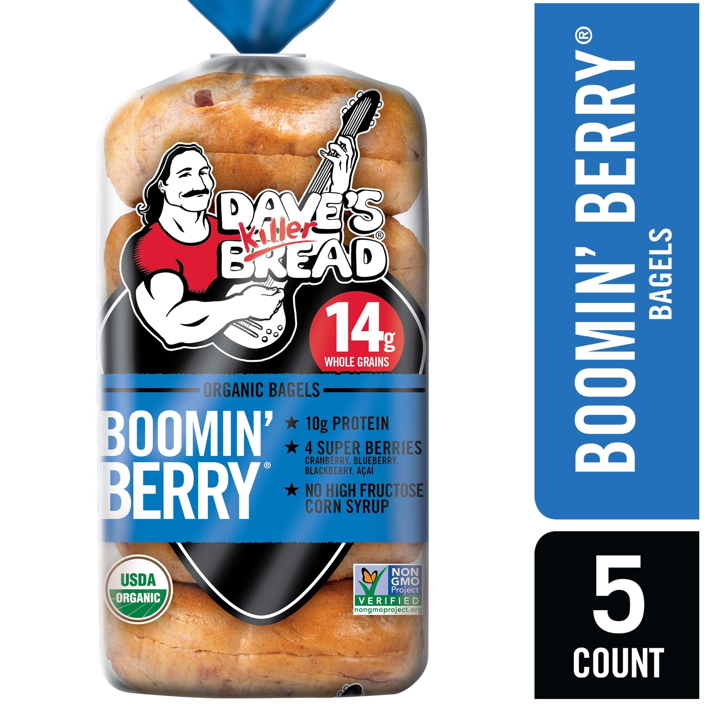 Dave’s Killer Bread® Boomin’ Berry® Bagels, Cranberry, Blueberry, Blackberry and Acai Bagels, 5 Count thumbnail 5