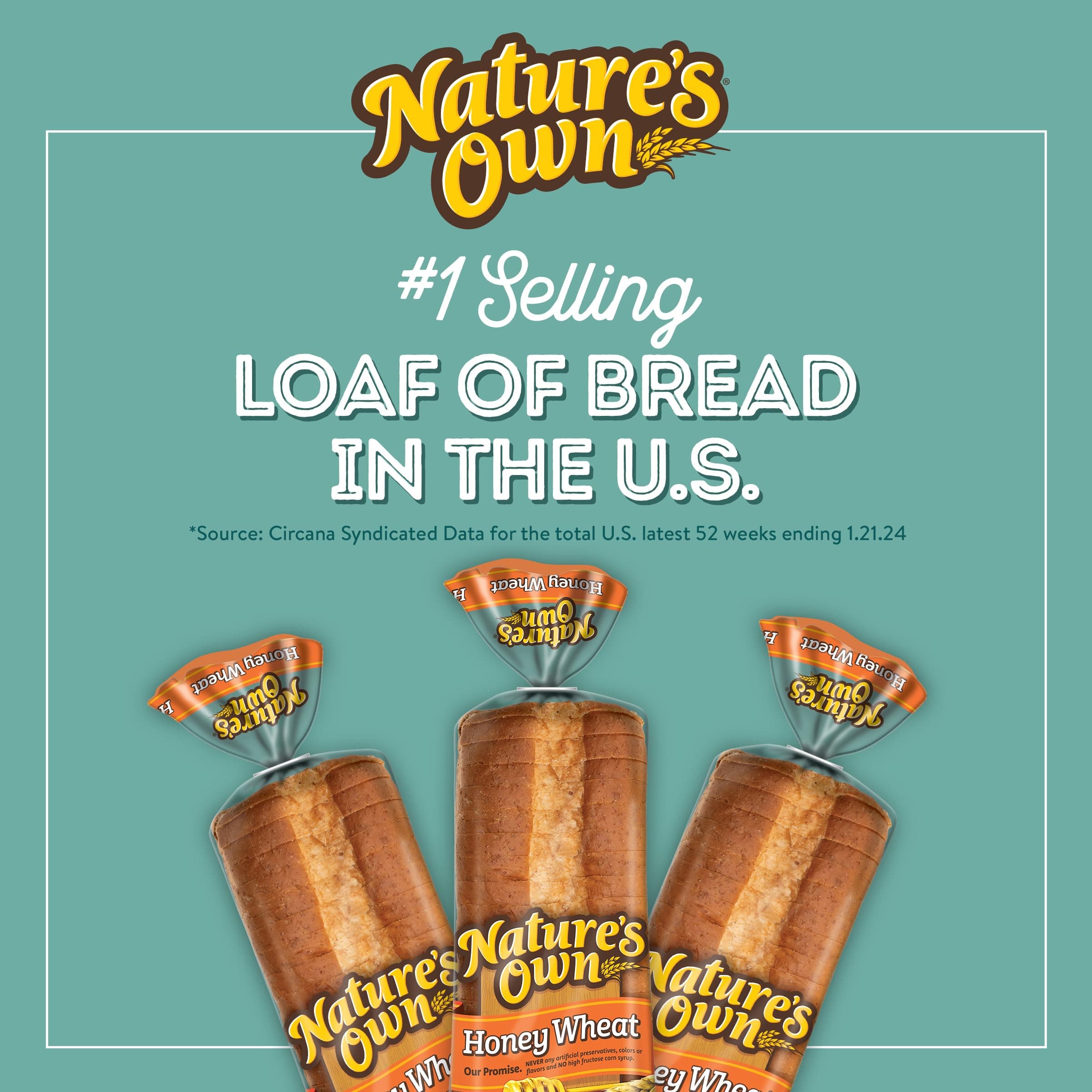 Nature's Own Honey Wheat, Honey Wheat Sandwich Bread, 20 oz Loaf thumbnail 8