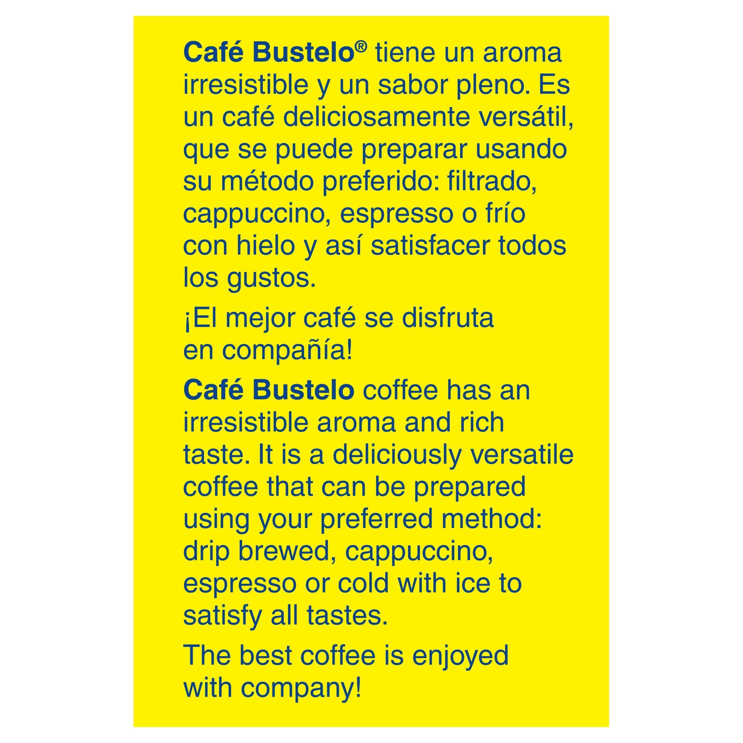 Café Bustelo, Espresso Style Dark Roast Ground Coffee, Vacuum-Packed 10 oz. Brick thumbnail 3