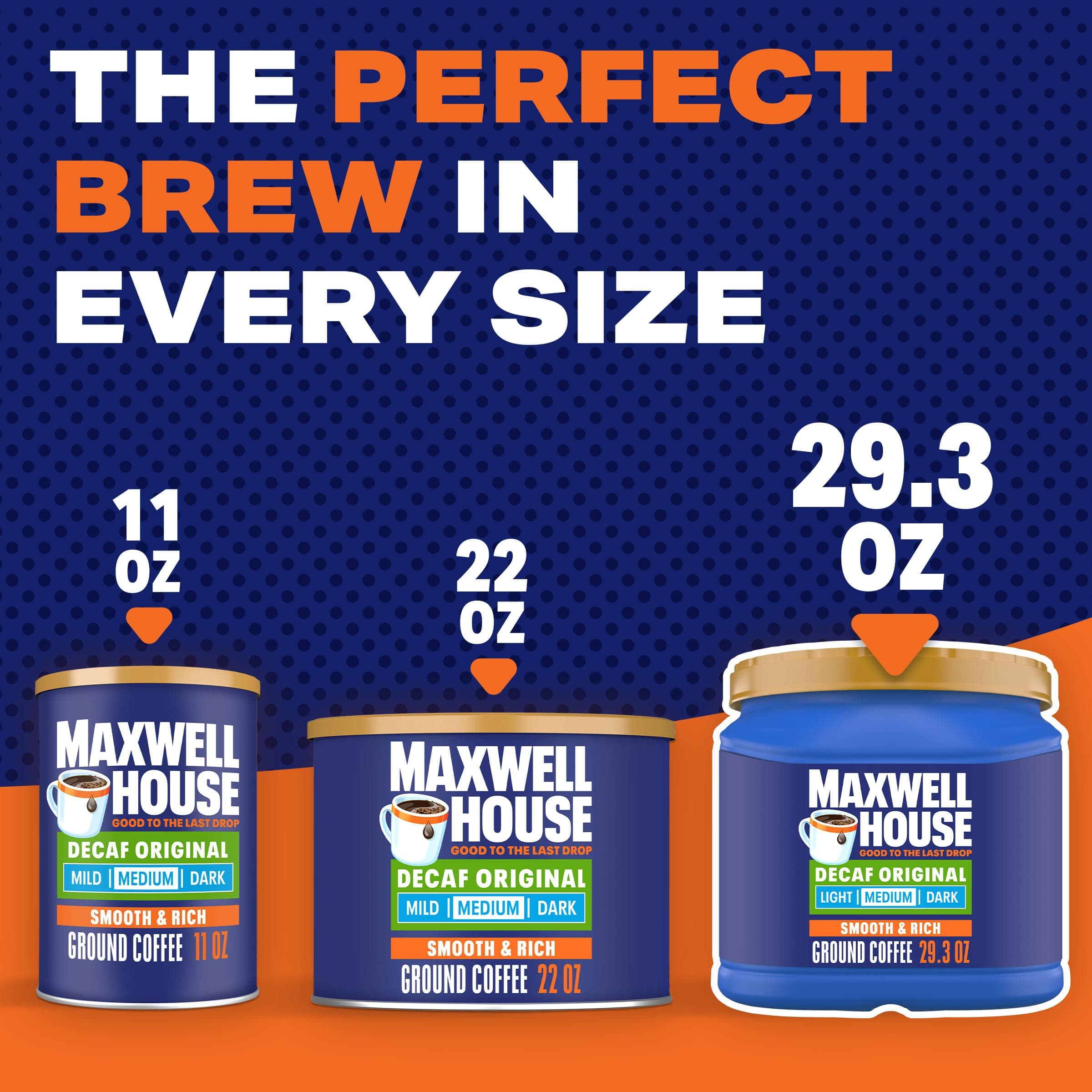 Maxwell House Decaffeinated Original Medium Roast Ground Coffee, 29.3 oz Canister thumbnail 6