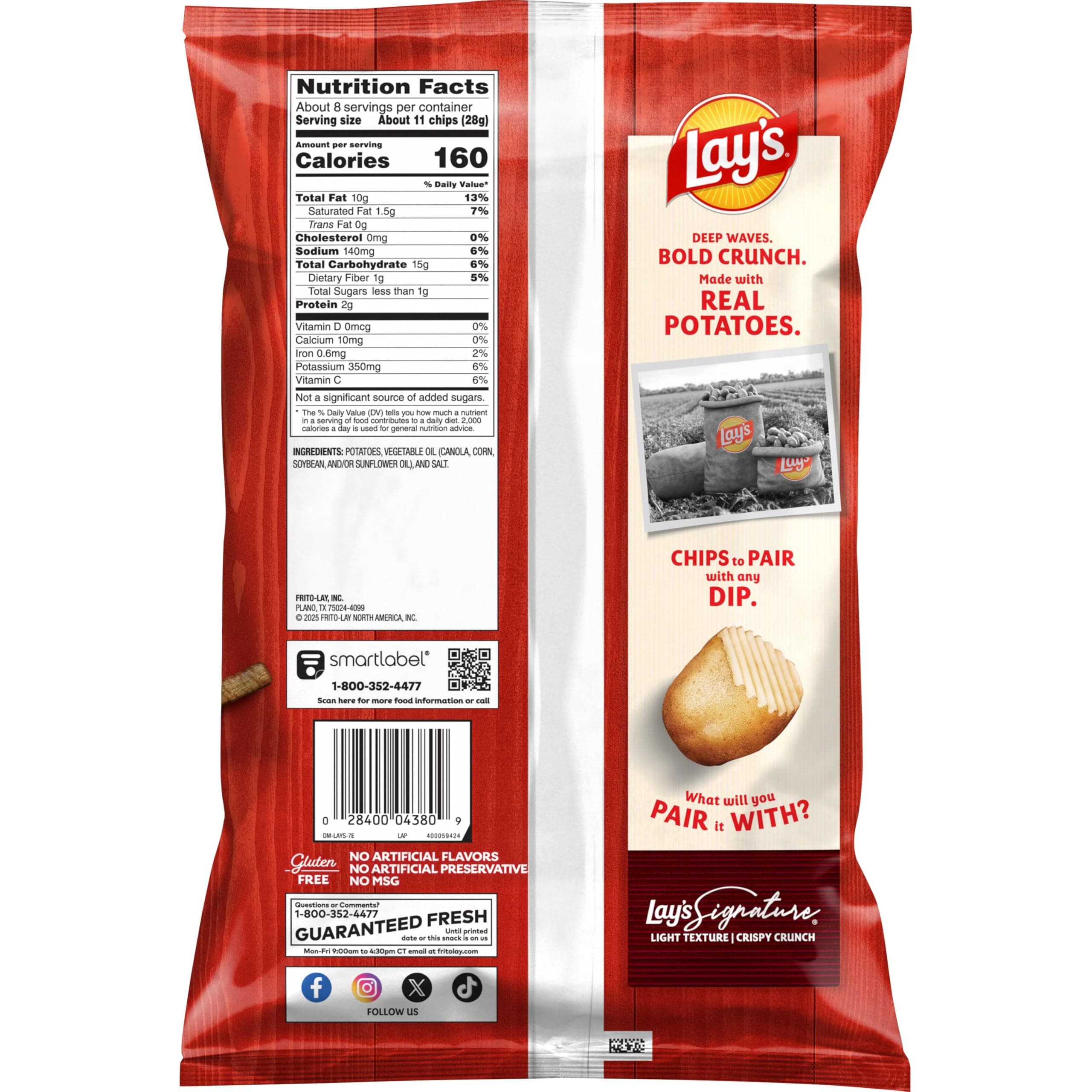 Lay's Wavy Potato Chips Original Flavor, 7.75 Oz thumbnail 3