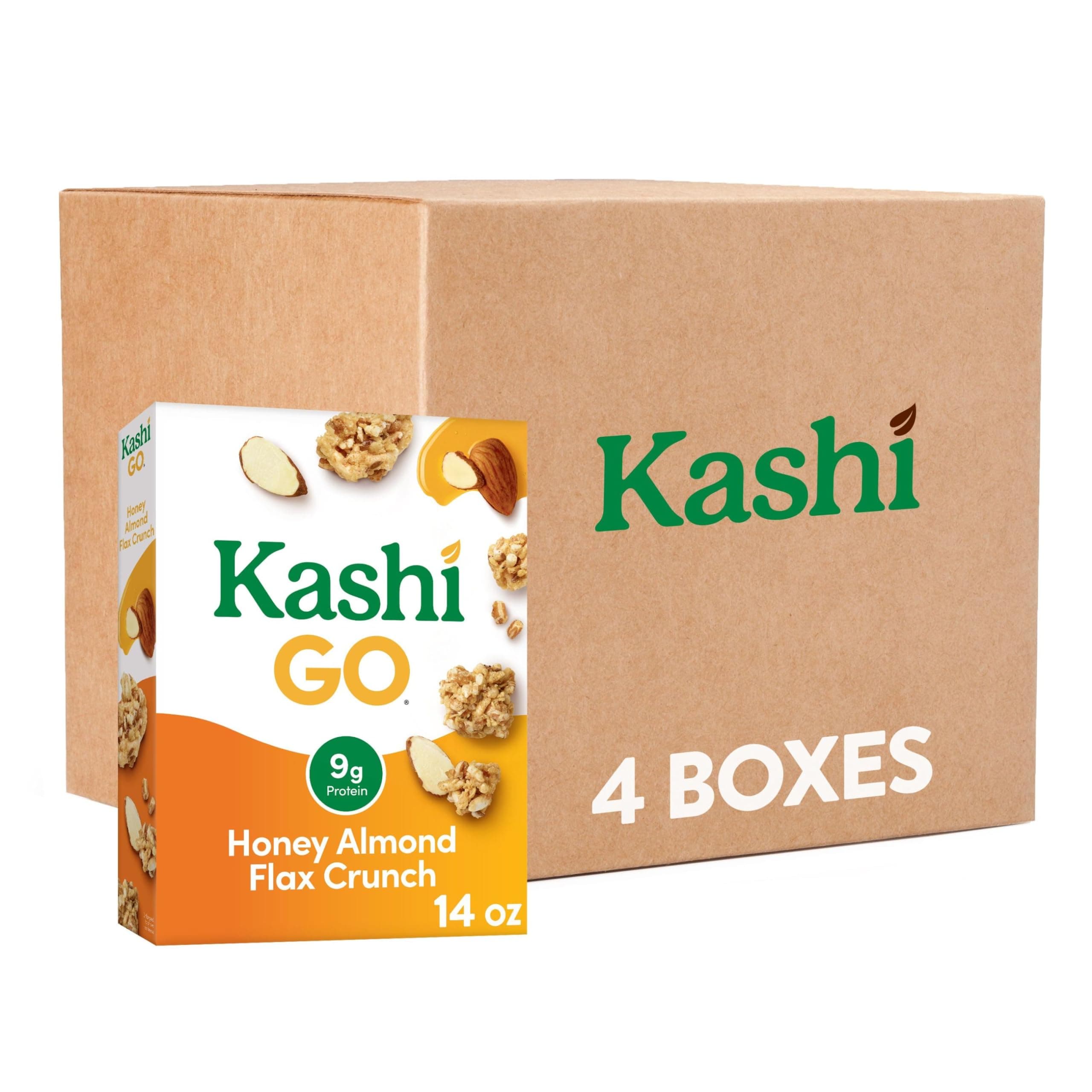 Kashi GO Breakfast Cereal, Family Breakfast, Fiber Cereal, Honey Almond Flax Crunch (4 Boxes) thumbnail 2