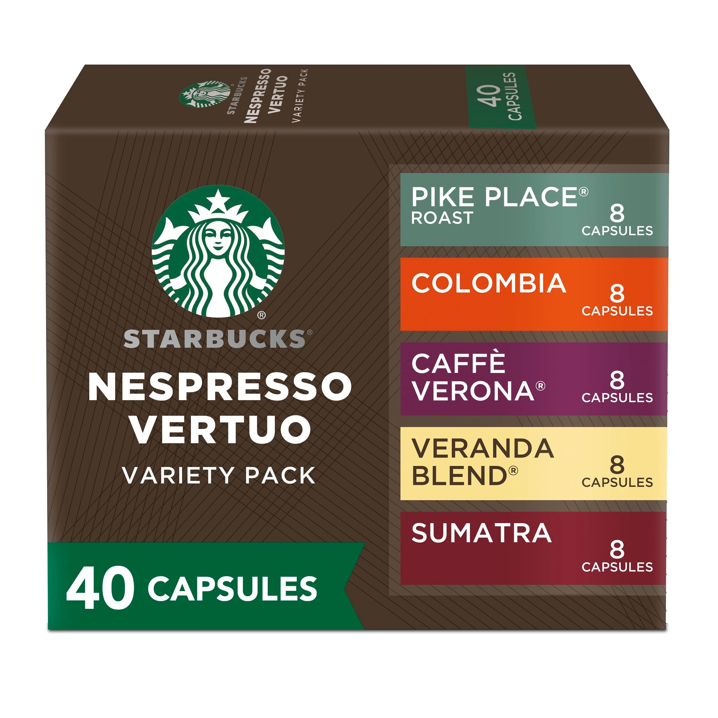 Starbucks by Nespresso Vertuo, Blonde, Medium, and Dark Roast Variety Pack Coffee, 40-count Coffee Pods, Brews 7.8 oz. thumbnail 2