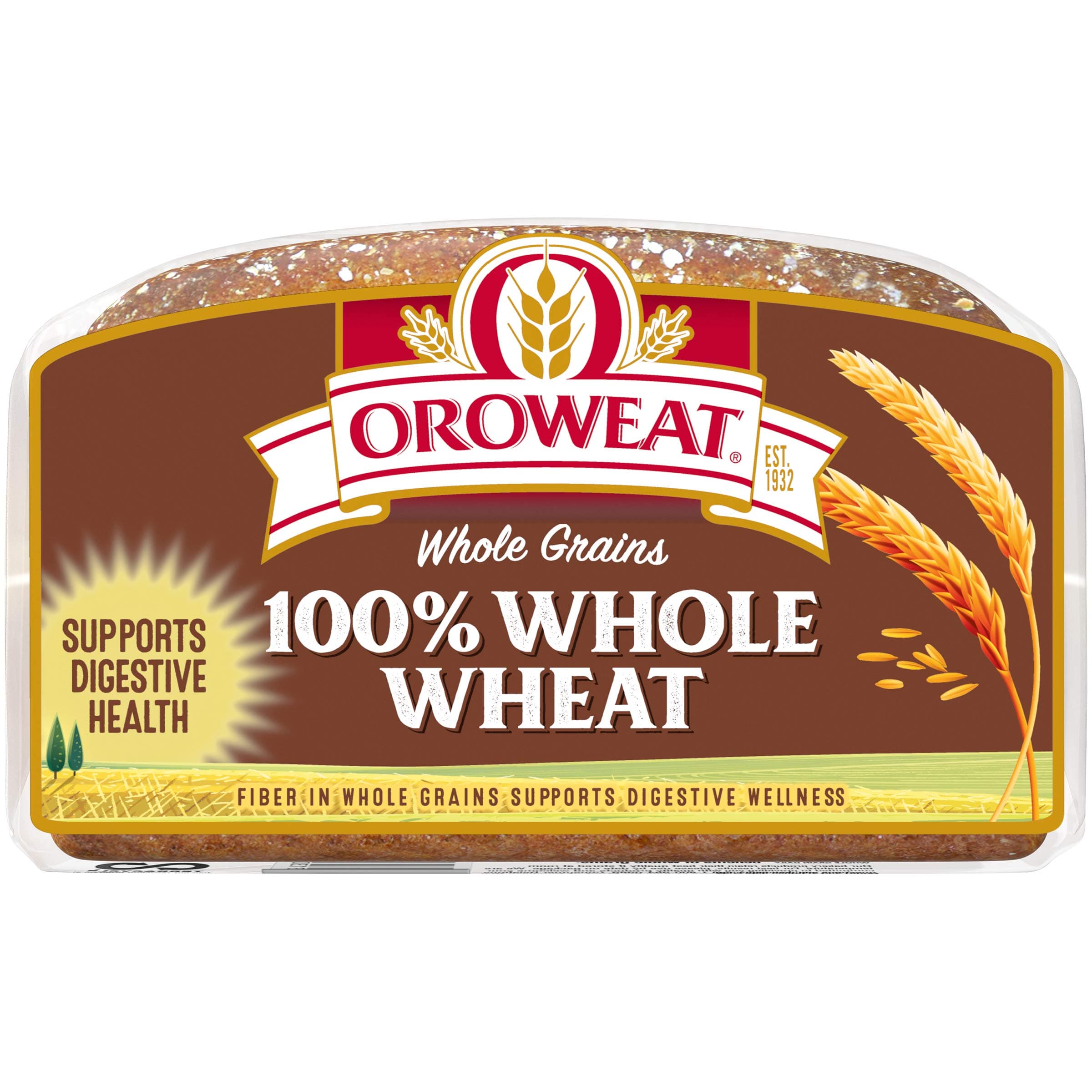 Oroweat Whole Grains 100% Whole Wheat Bread, Wheat Bread Free From Artificial Colors, Flavors and Preservatives, 24 oz Loaf thumbnail 10