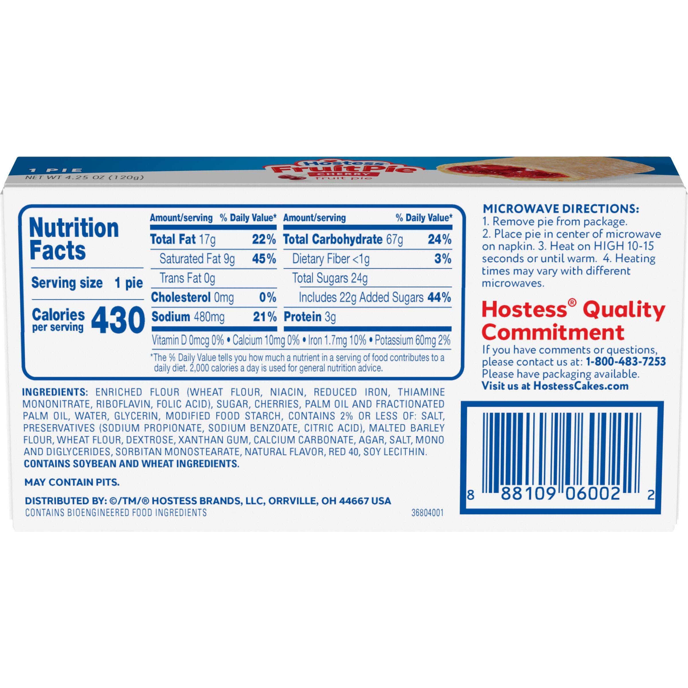 HOSTESS Cherry Fruit Pie Single Serve, 4.25 oz thumbnail 6