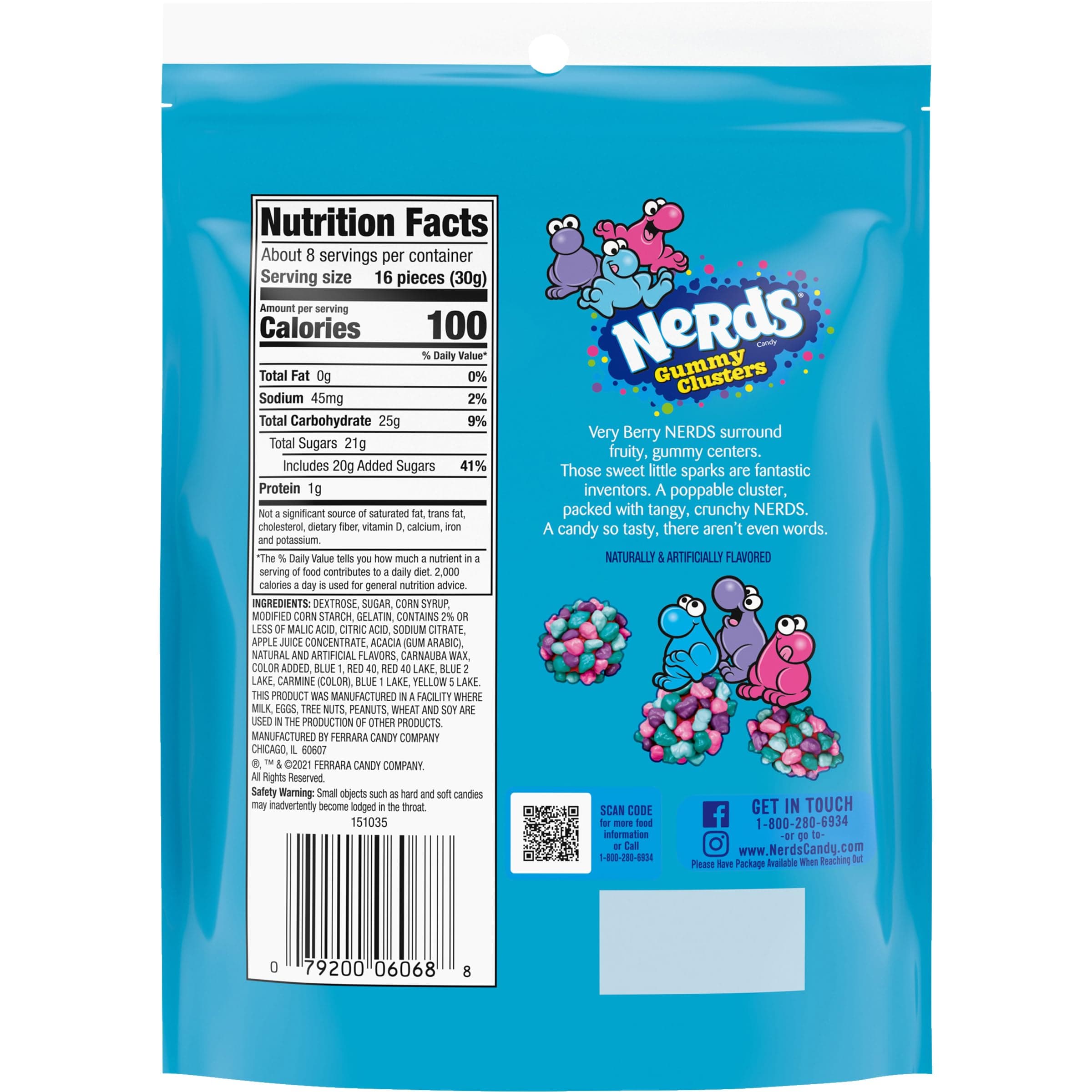 NERDS Gummy Clusters Candy, Very Berry, Crunchy and Gummy, 8 oz (Pack of 2) thumbnail 3