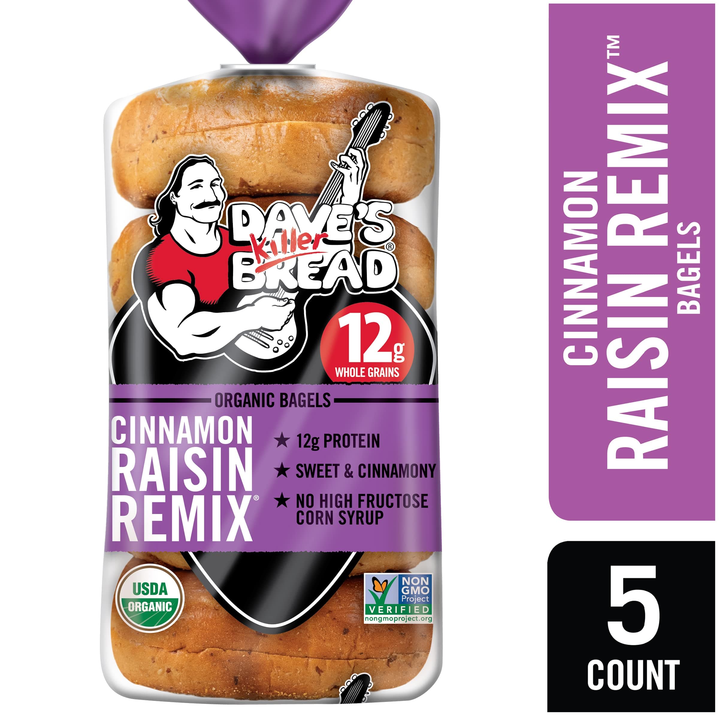 Dave's Killer Bread Cinnamon Raisin Remix Bagels, Organic Cinnamon Raisin Bagels, 5 Count thumbnail 8