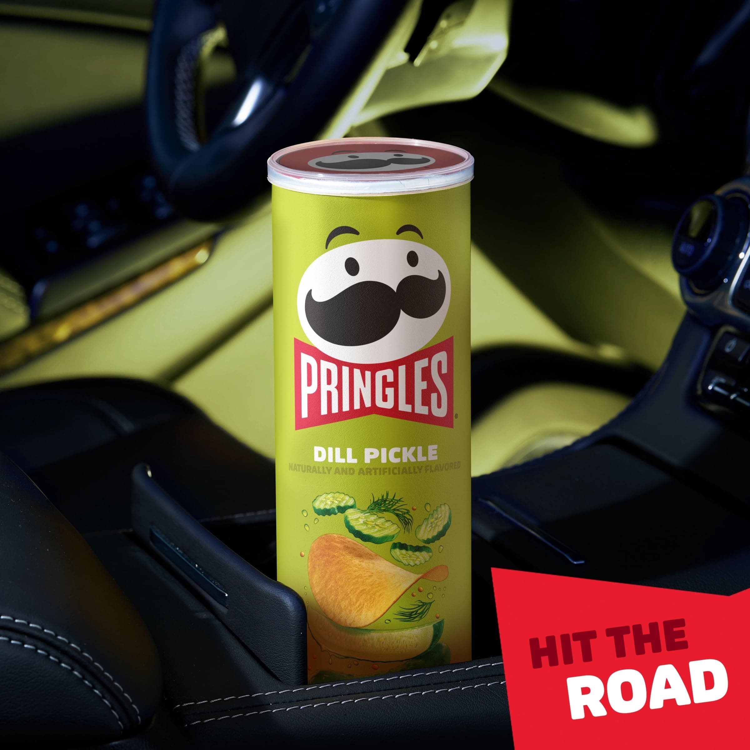 Pringles Potato Crisps Chips, Lunch Snacks, On-the-Go Snacks, Dill Pickle, 5.5oz Can (1 Can) thumbnail 7
