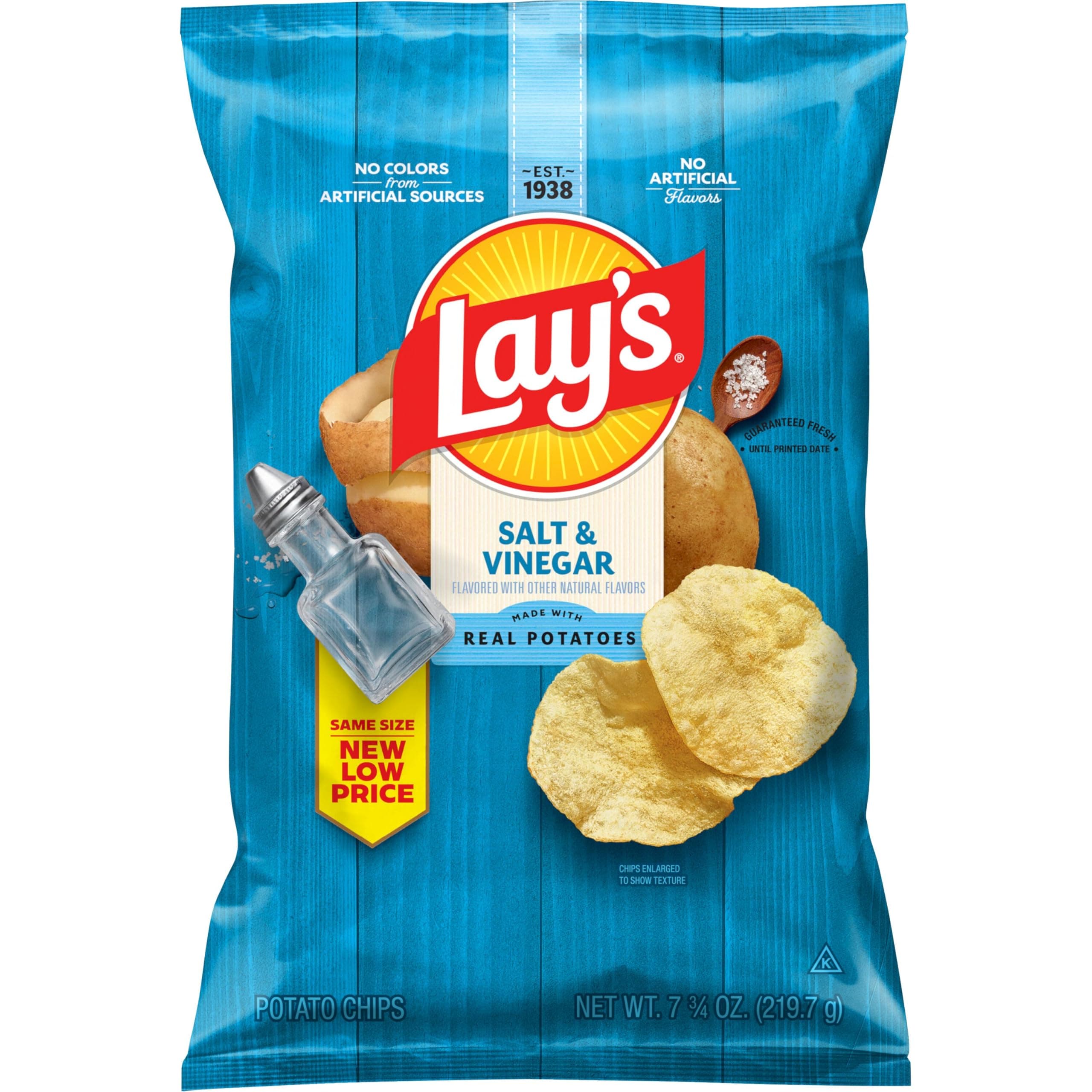 Lay's Potato Chips, Salt & Vinegar, 7.75 Oz thumbnail 2