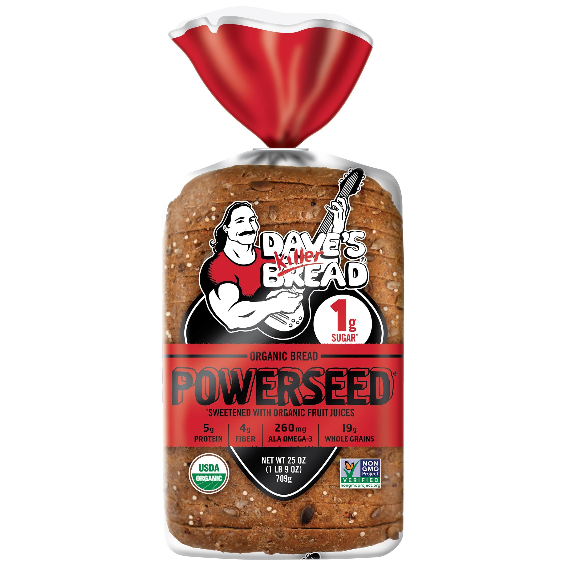 Dave's Killer Bread Powerseed, Seeded Organic Bread, 1g Sugar per Slice, 25 oz Loaf thumbnail 2