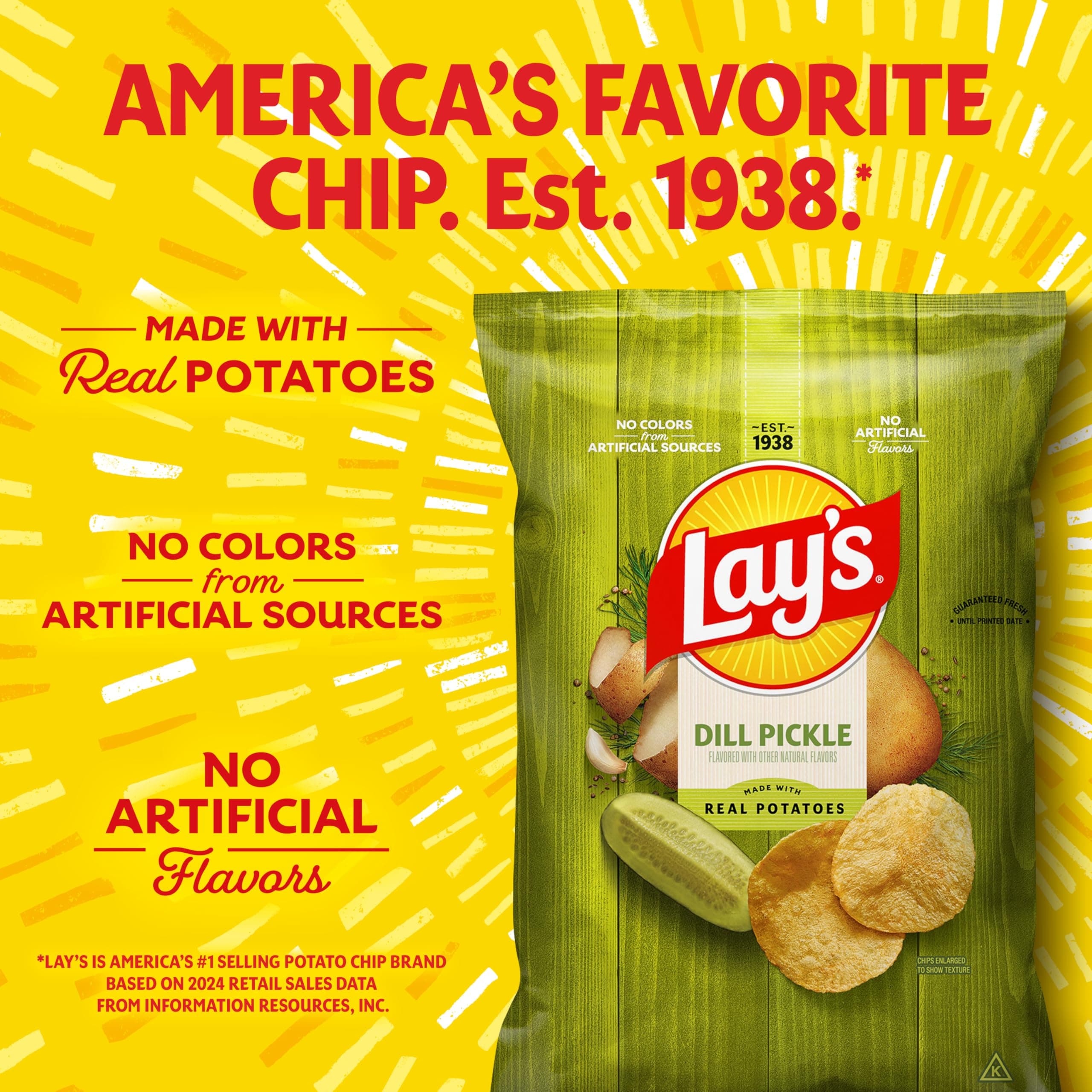 Lay's Potato Chips Dill Pickle Flavor, 7.75 Oz thumbnail 6