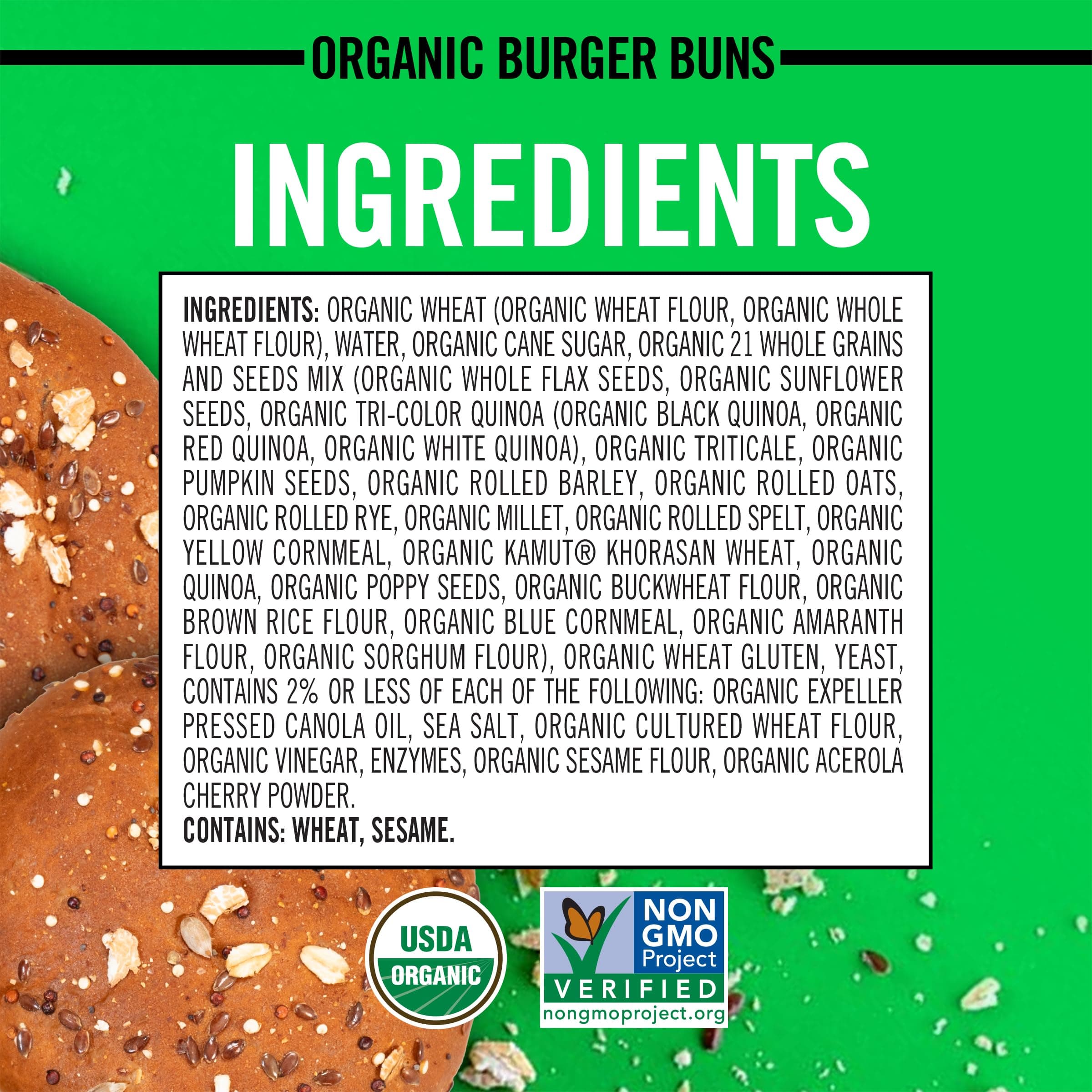 Dave's Killer Bread 21 Whole Grains & Seeds Burger Buns, Organic Hamburger Buns, 8 Count thumbnail 4