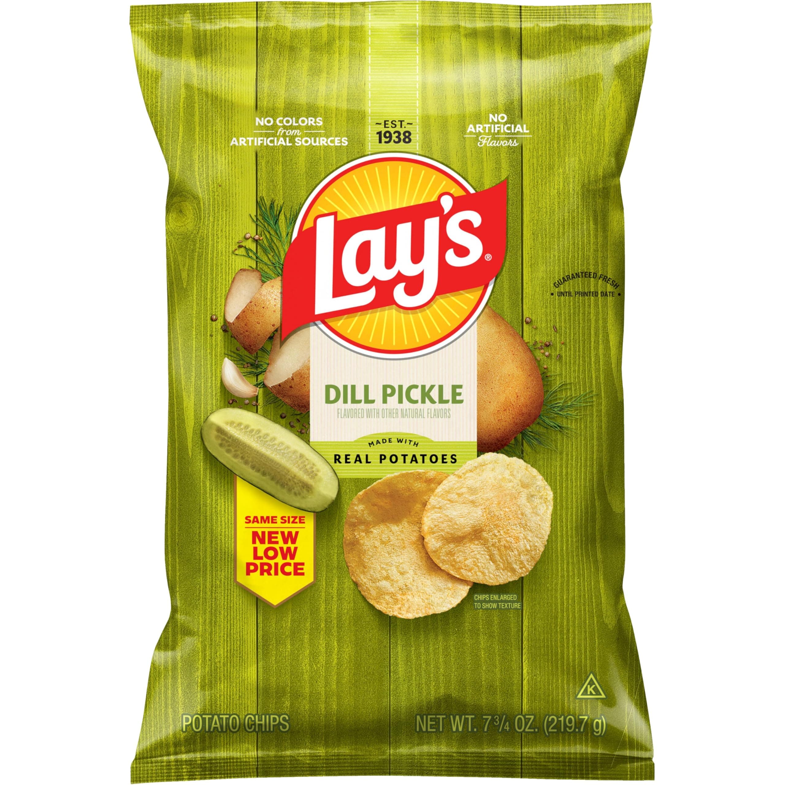 Lay's Potato Chips Dill Pickle Flavor, 7.75 Oz thumbnail 2