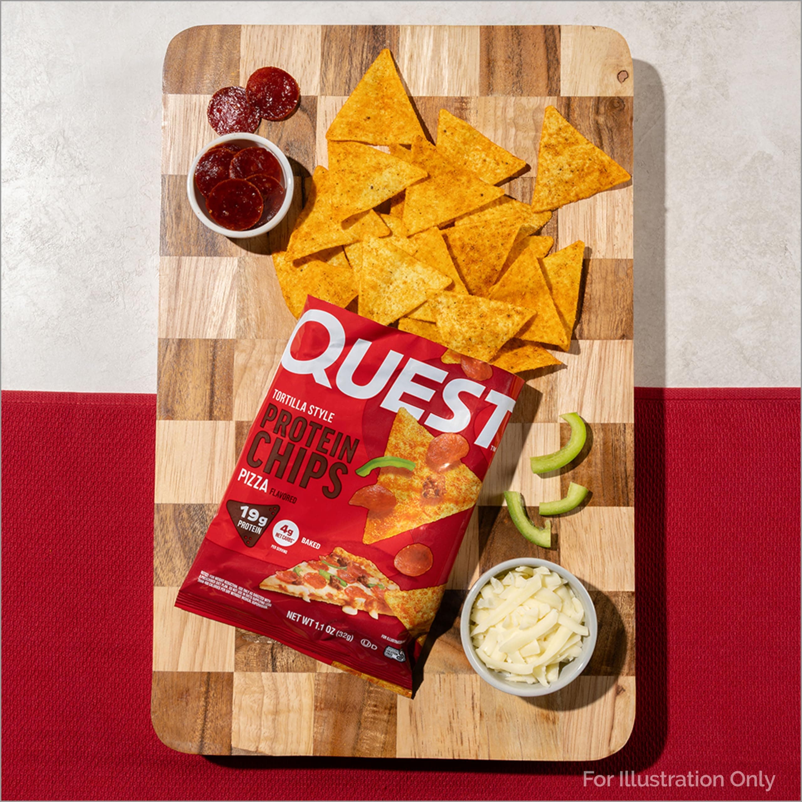 Quest Nutrition Pizza Tortilla Style Protein Chips, 19g Protein, 4g Net Carbs, High Protein Snack, Low Carb, Gluten Free, 1.01 oz bags, 12 Count thumbnail 5