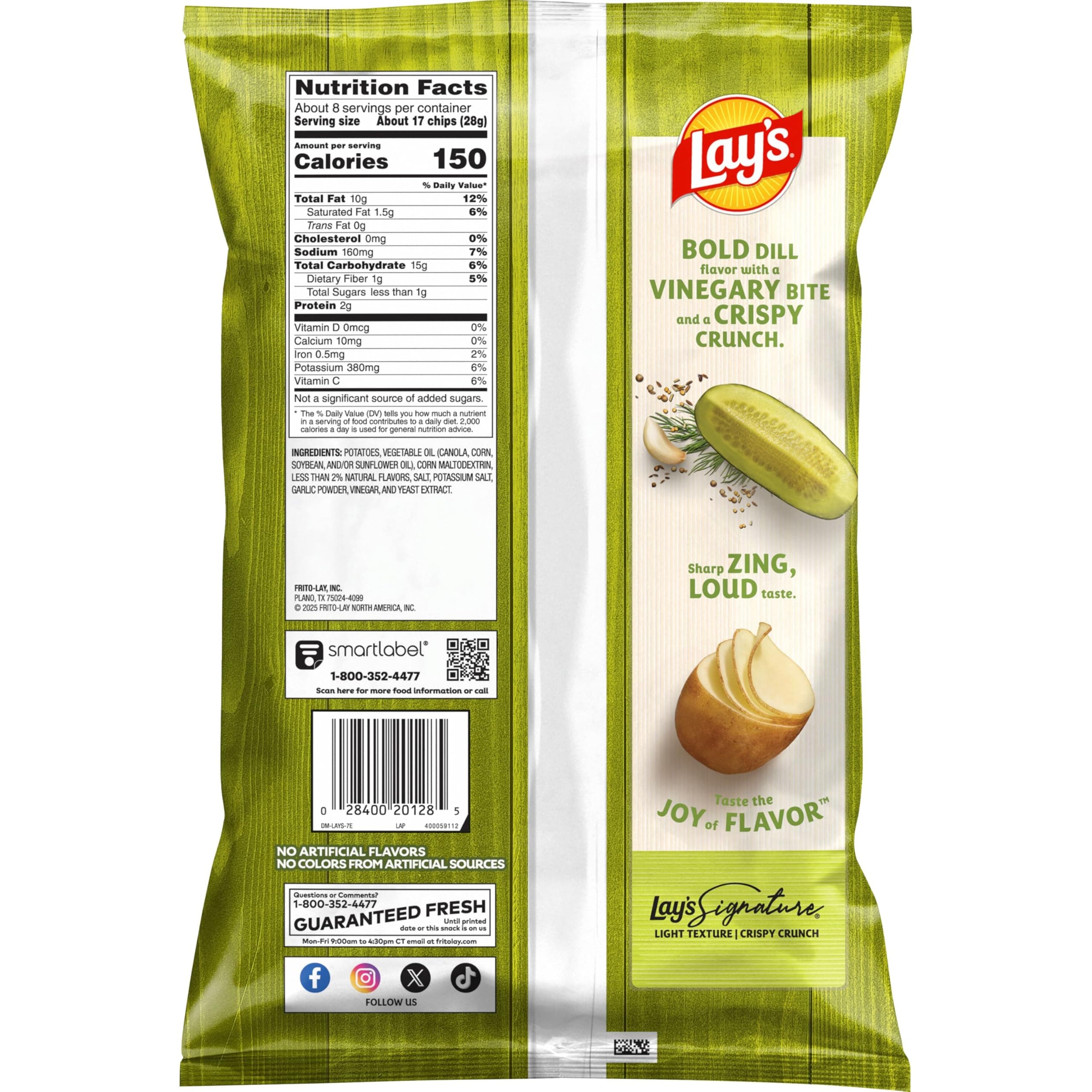 Lay's Potato Chips Dill Pickle Flavor, 7.75 Oz thumbnail 3