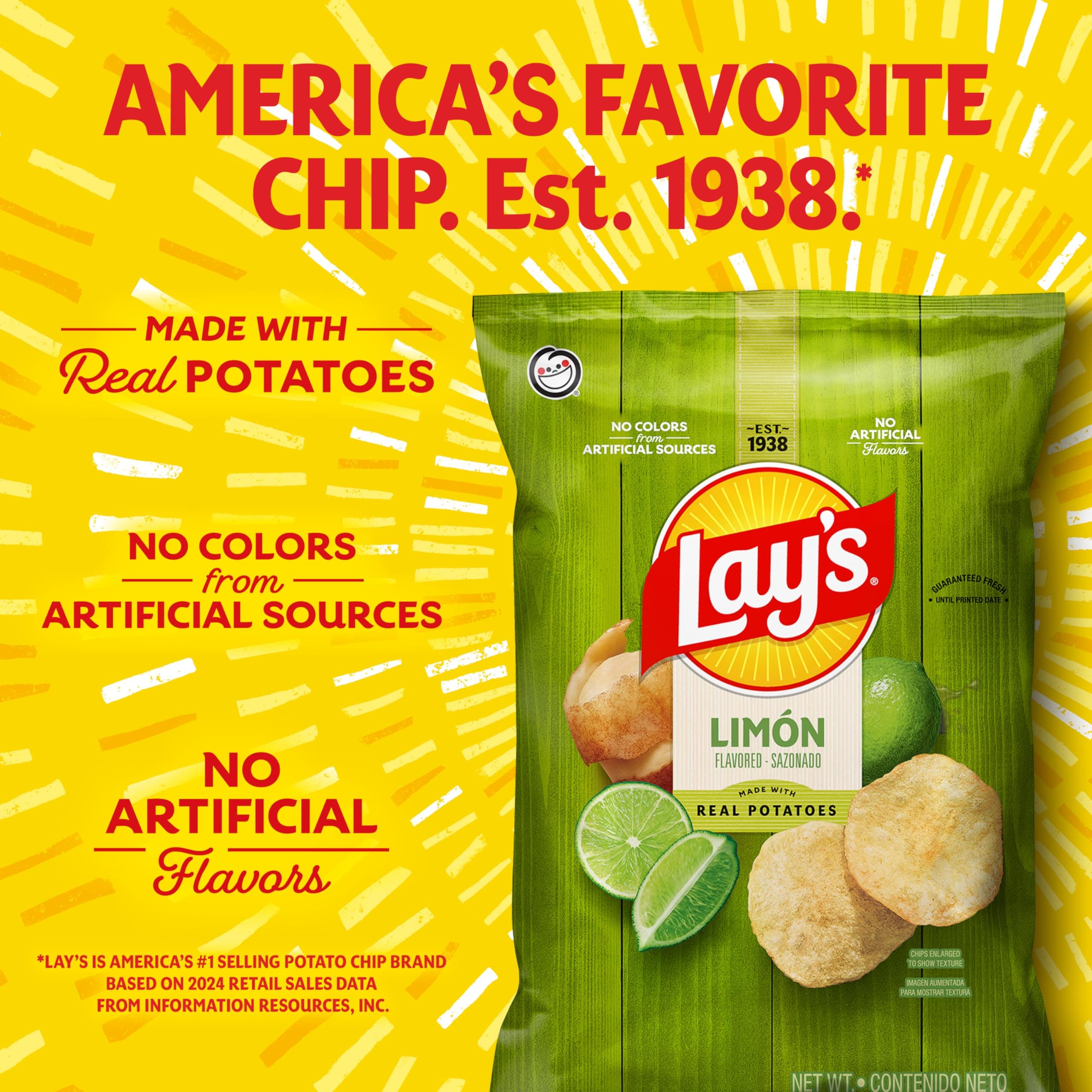 Lay's Potato Chips, Limon Flavored Snacks, 7.75oz Bag thumbnail 5