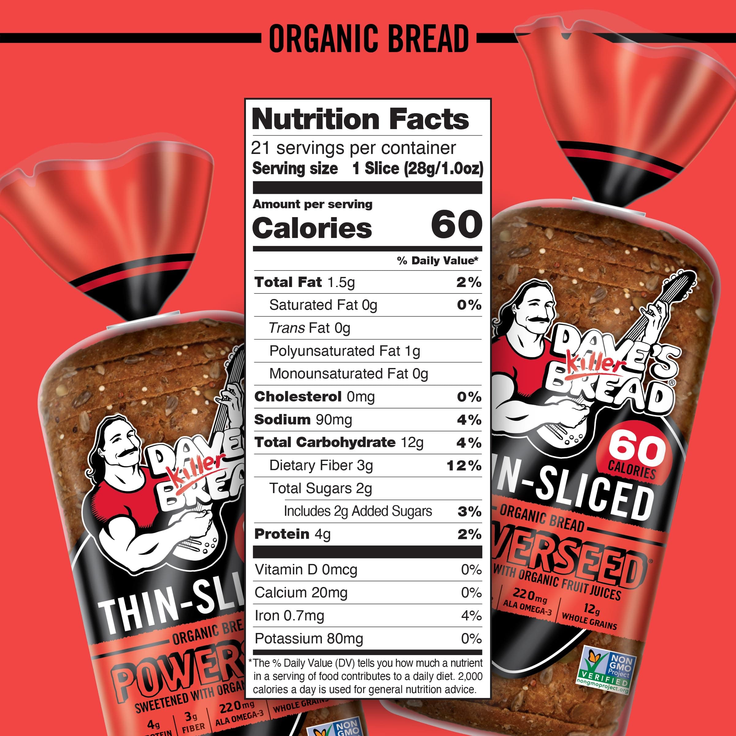 Dave's Killer Bread Powerseed Thin-Sliced, Seeded Organic Bread, 20.5 oz Loaf thumbnail 8