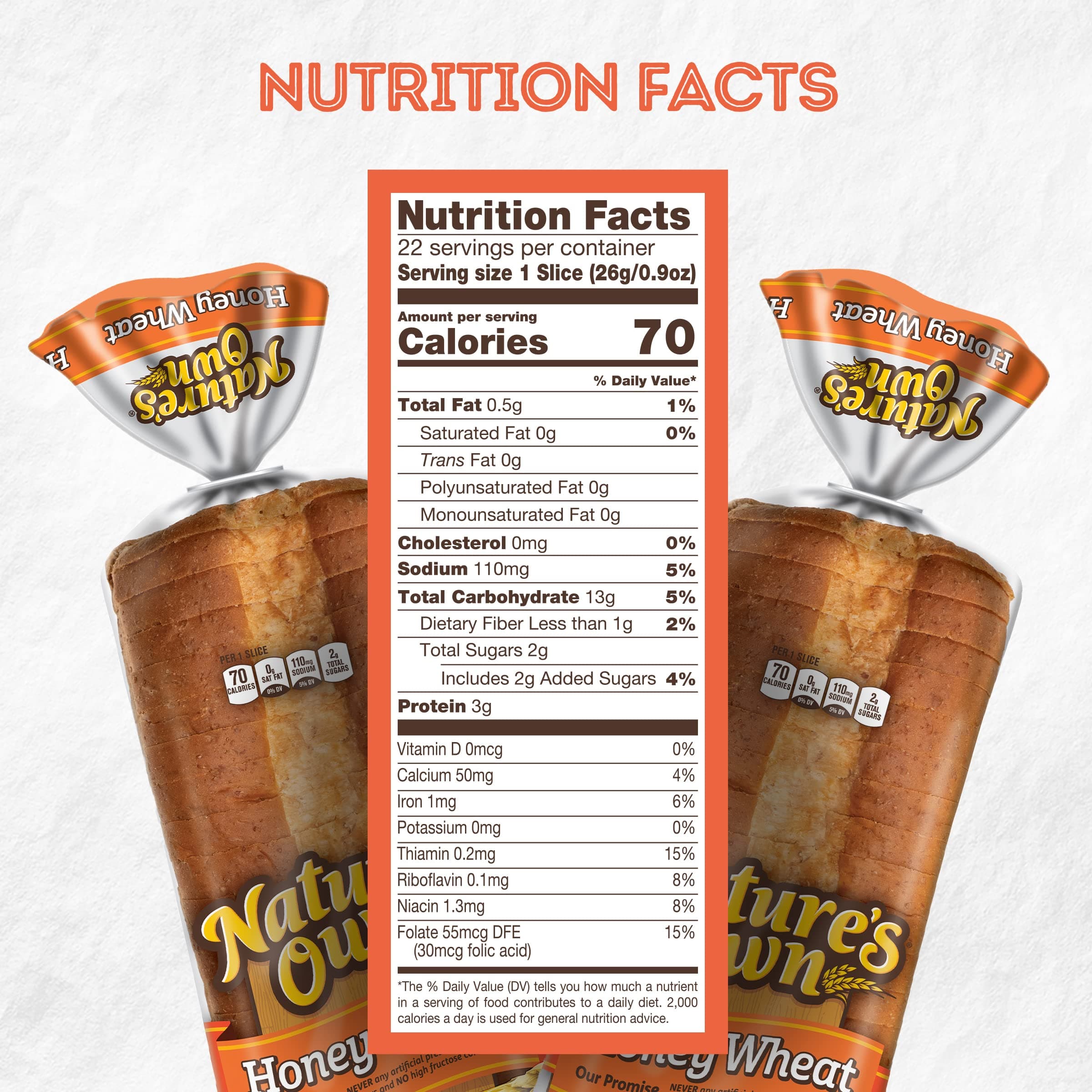 Nature's Own Honey Wheat, Honey Wheat Sandwich Bread, 20 oz Loaf thumbnail 11