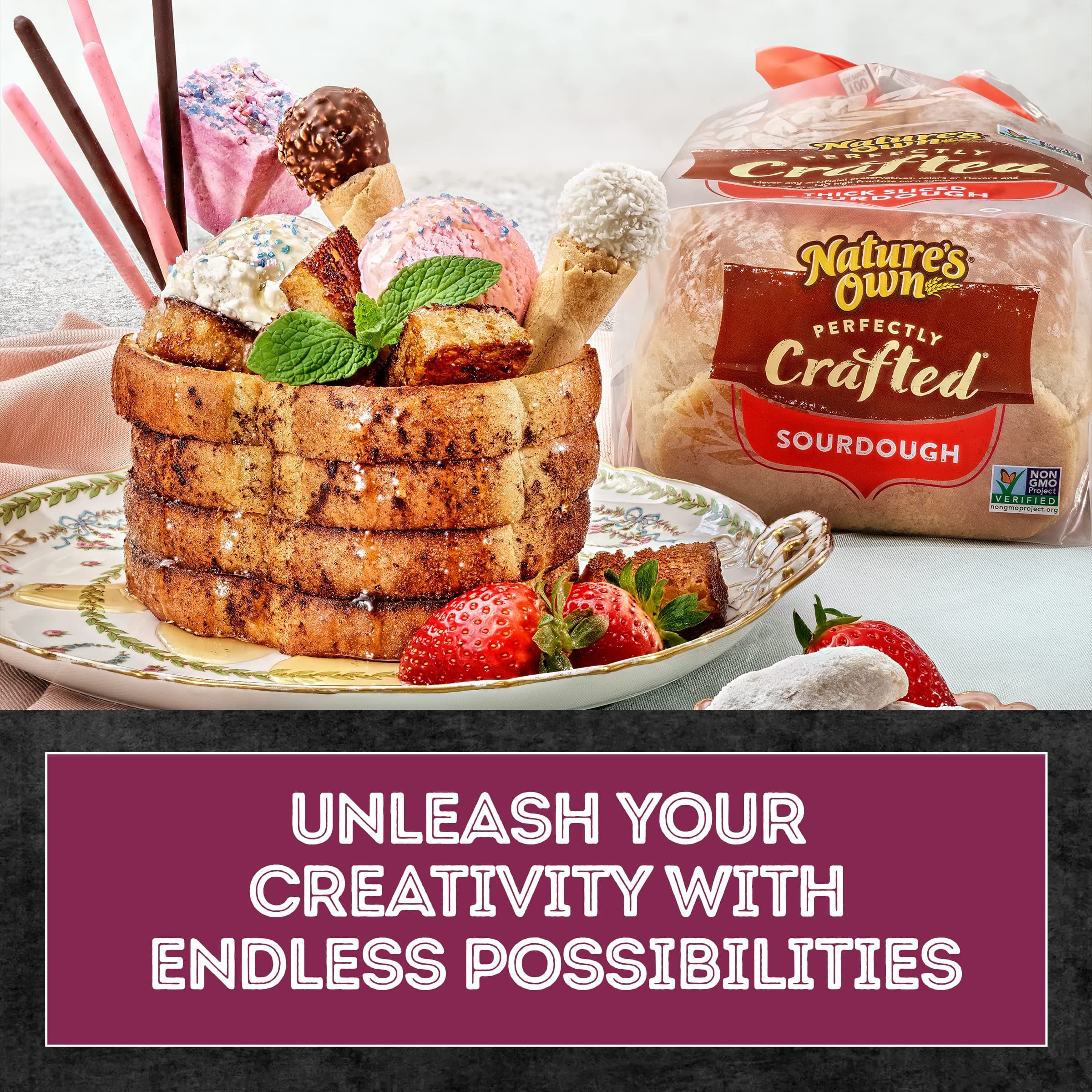 Nature's Own Perfectly Crafted Sourdough Bread, Thick Sliced Non-GMO Sourdough Bread, 22 oz Loaf thumbnail 6