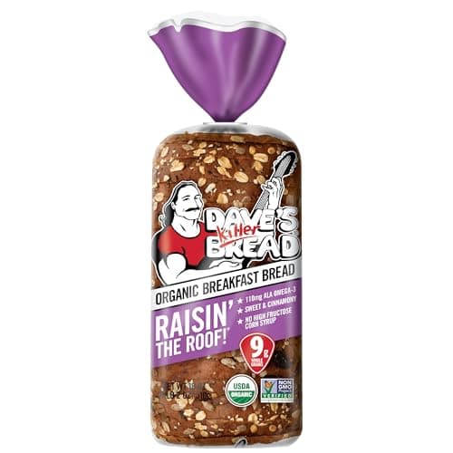 Dave's Killer Bread Raisin' the Roof!, Cinnamon Raisin Organic Breakfast Bread, 18 oz Loaf image 1