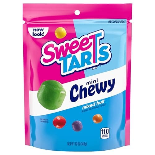 SweeTARTS Mini Chewy Candy, Mixed Fruit Flavors (Cherry, Grape, Lemon, Apple & Orange), Sweet & Tart Chewy Candy, 12 oz Bag image 1